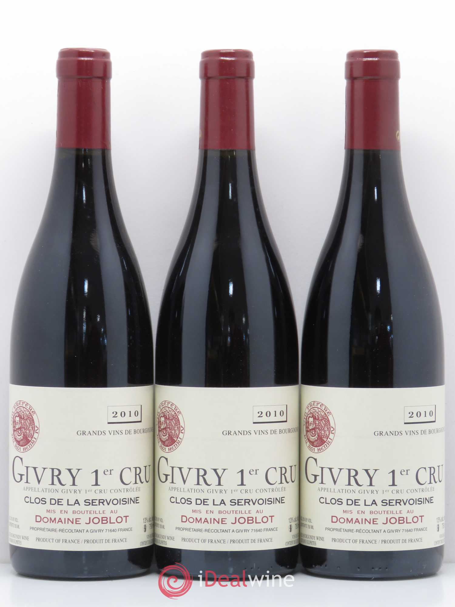 Givry 1er Cru Servoisine Joblot (Domaine) 2010 - Lot de 6 bouteilles - 2