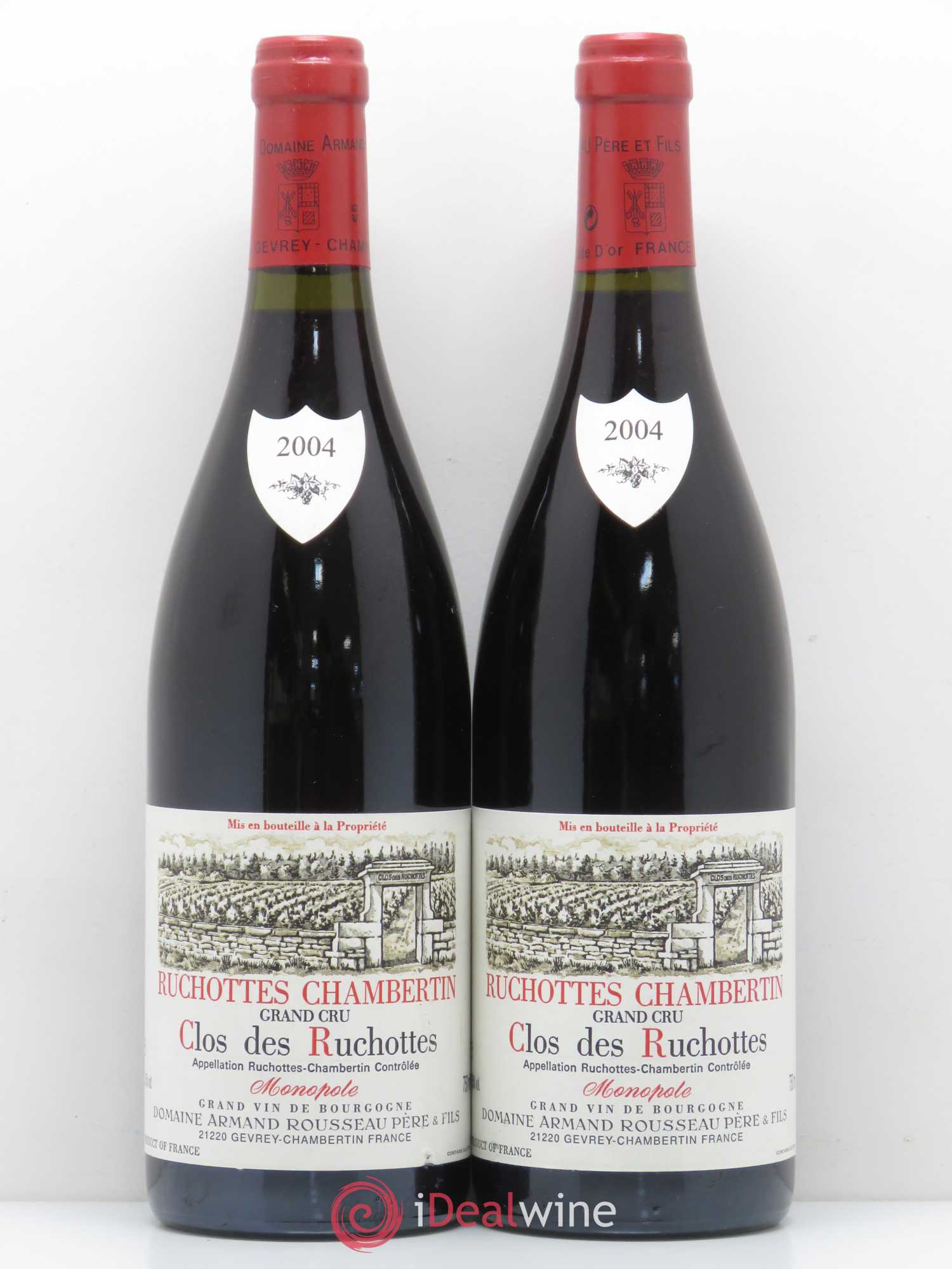 Ruchottes-Chambertin Grand Cru Clos des Ruchottes Armand Rousseau (Domaine) 2004 - Lotto di 2 bottiglie - 0