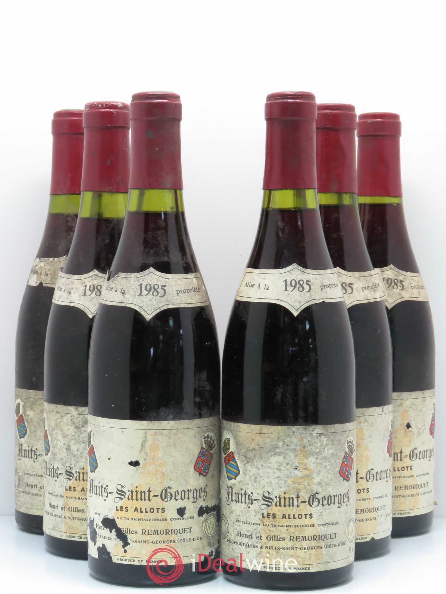 Nuits-Saint-Georges Les Allots Gilles Remoriquet 1985 - Lot de 6 bouteilles - 0