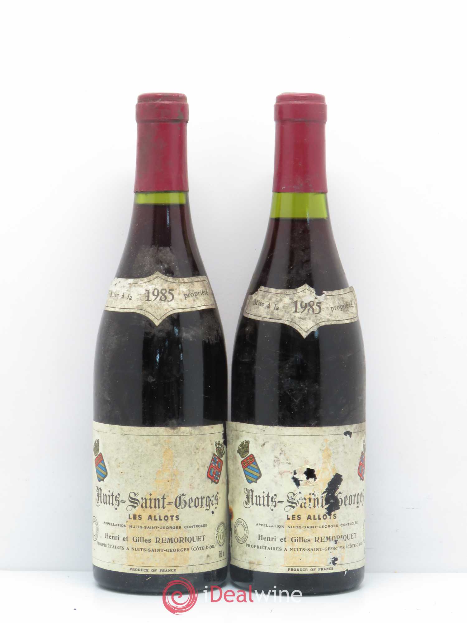 Nuits-Saint-Georges Les Allots Gilles Remoriquet 1985 - Lot de 2 bouteilles - 0