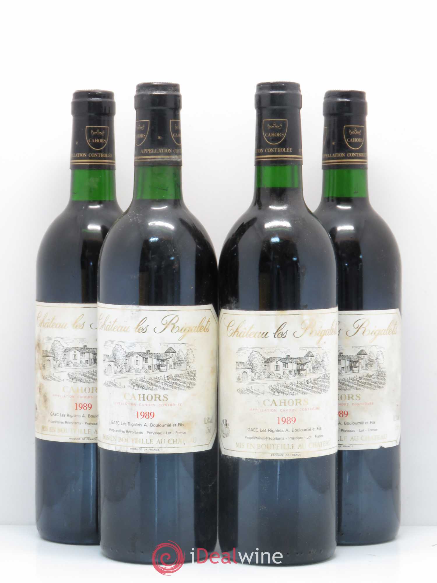 Cahors Rigalets 1989 - Lot de 4 bouteilles - 0