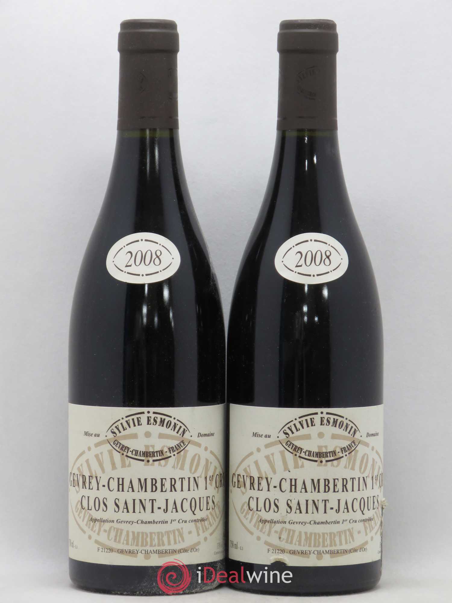 Gevrey-Chambertin 1er Cru Clos Saint Jacques Sylvie Esmonin 2008 - Lot de 2 bouteilles - 0