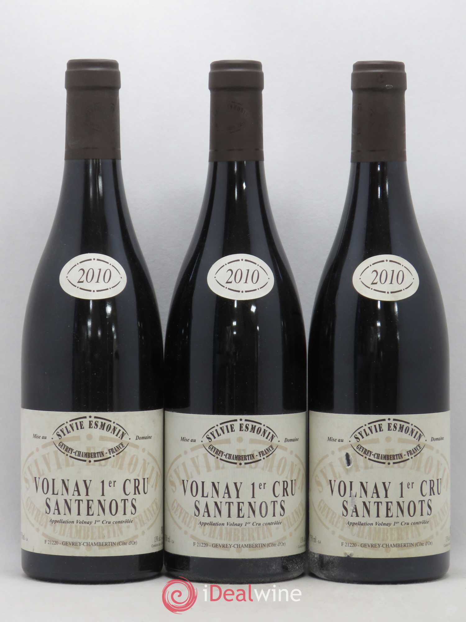 Volnay 1er Cru Santenots Sylvie Esmonin 2010 - Lot de 3 bouteilles - 0