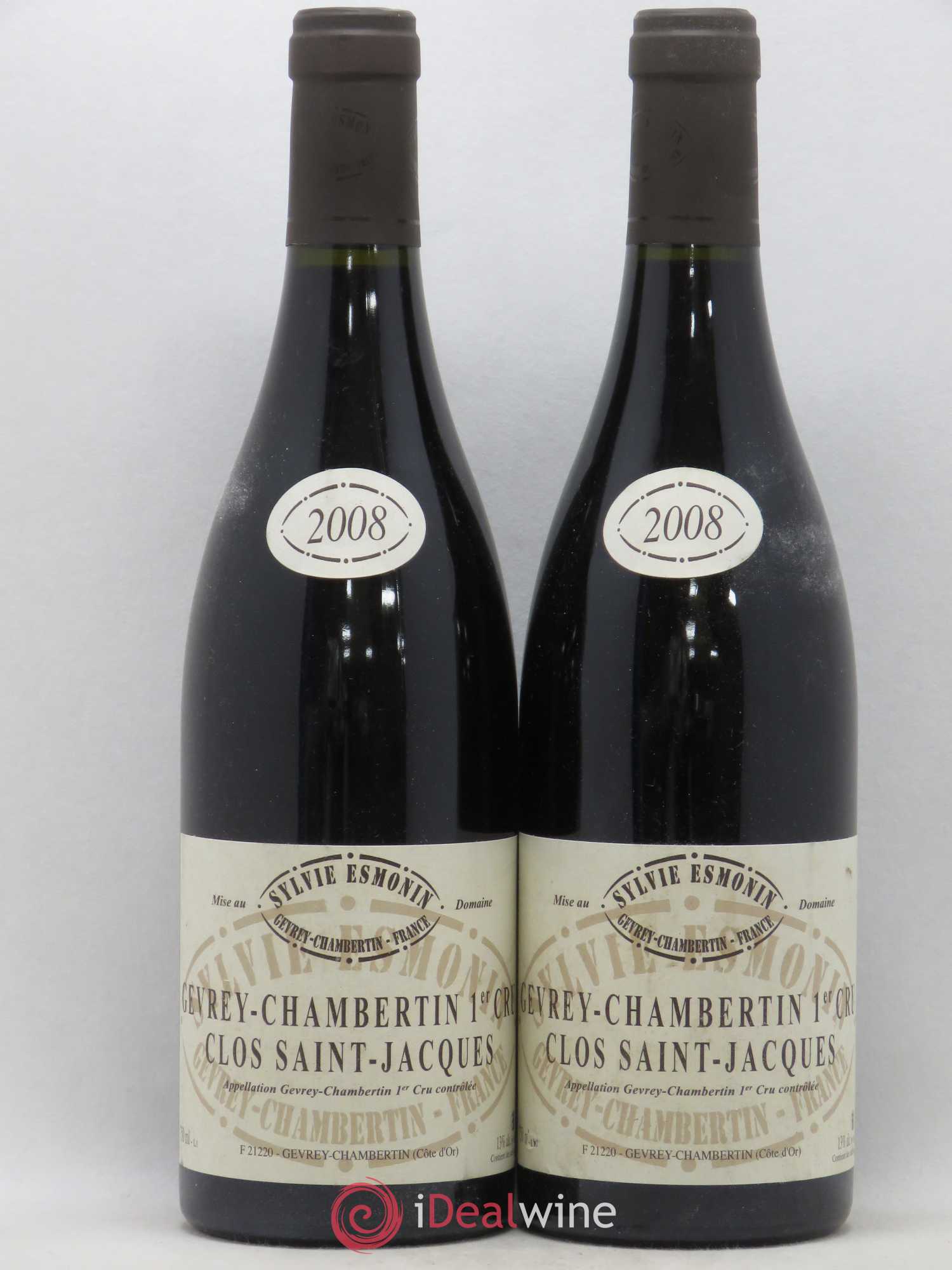 Gevrey-Chambertin 1er Cru Clos Saint Jacques Sylvie Esmonin 2008 - Lot de 2 bouteilles - 0