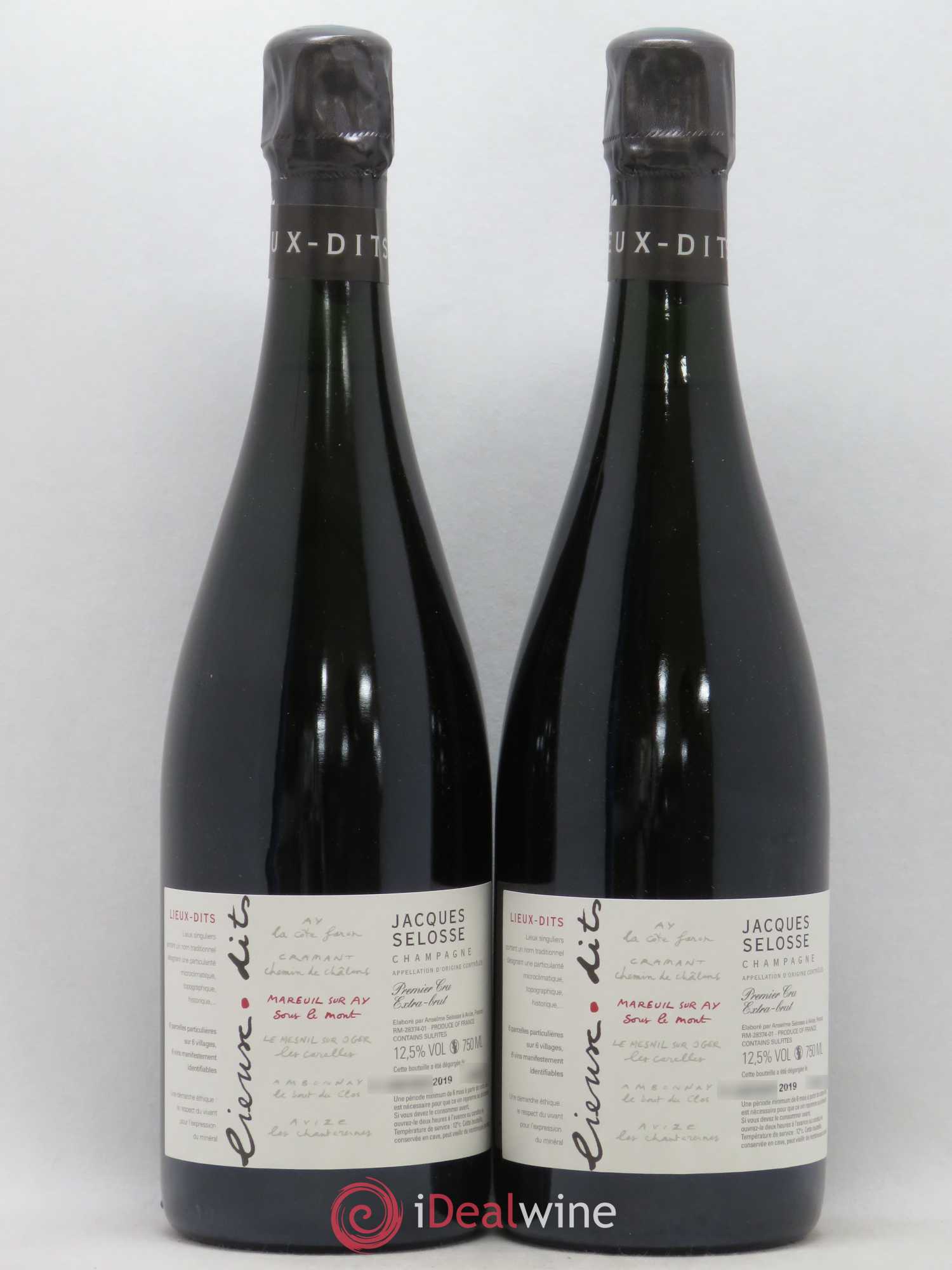 Mareuil sur Ay Sous le Mont Extra-Brut Jacques Selosse Premier cru - Lot de 2 bouteilles - 0