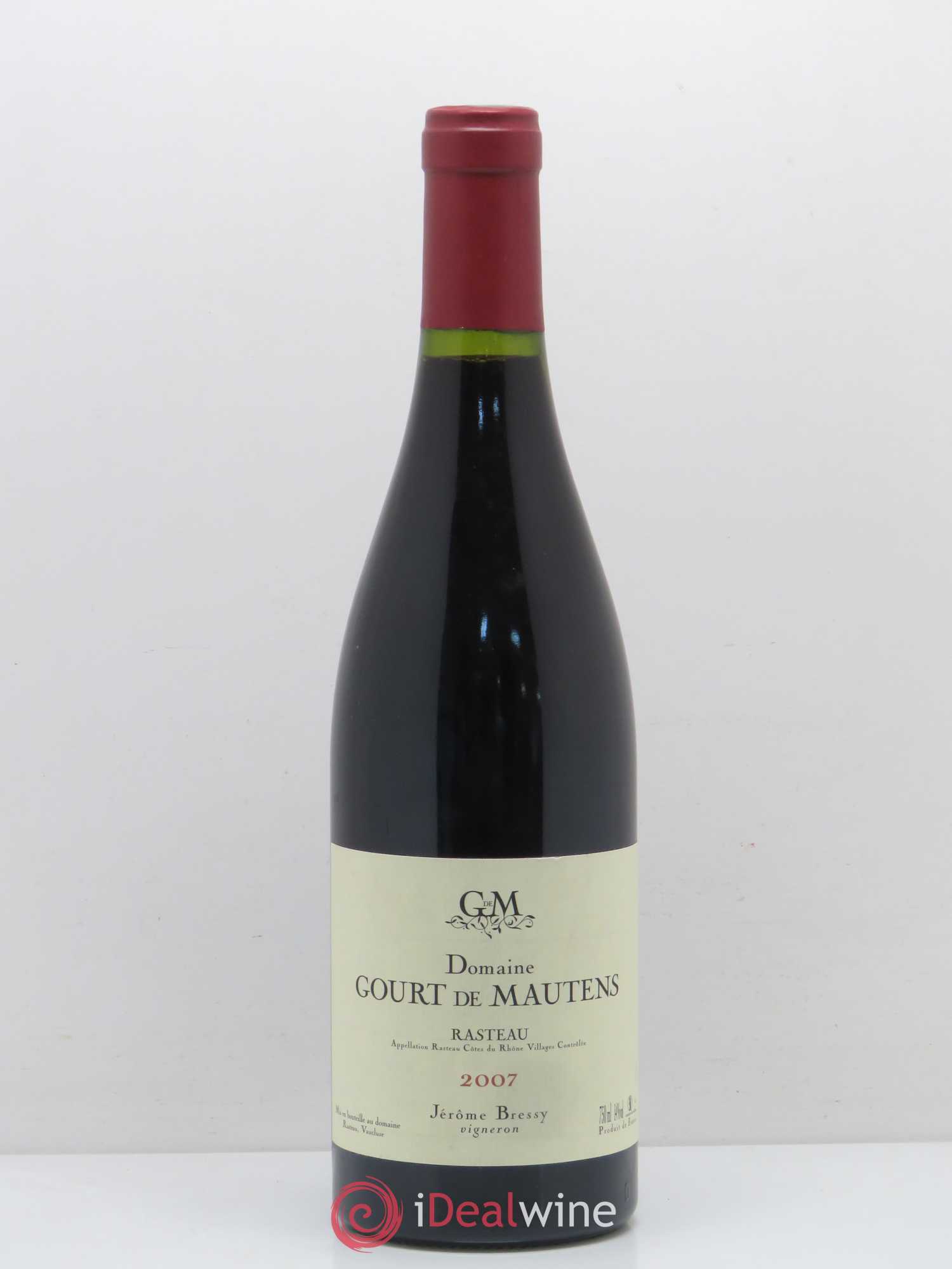 Rasteau Domaine Gourt de Mautens - Jérôme Bressy 2007 - Lot de 1 bouteille - 0