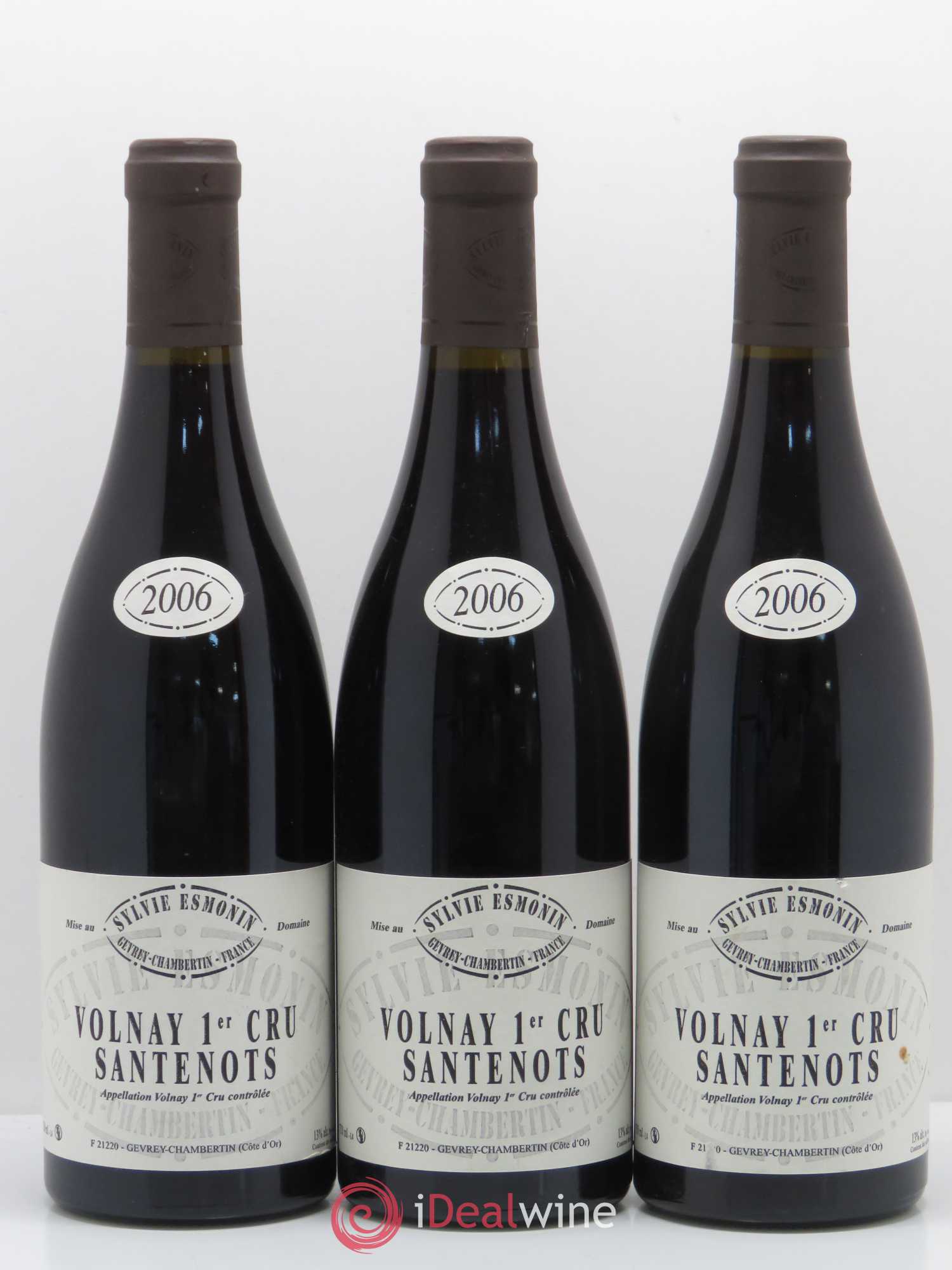 Volnay 1er Cru Santenots Sylvie Esmonin 2006 - Lot de 3 bouteilles - 0