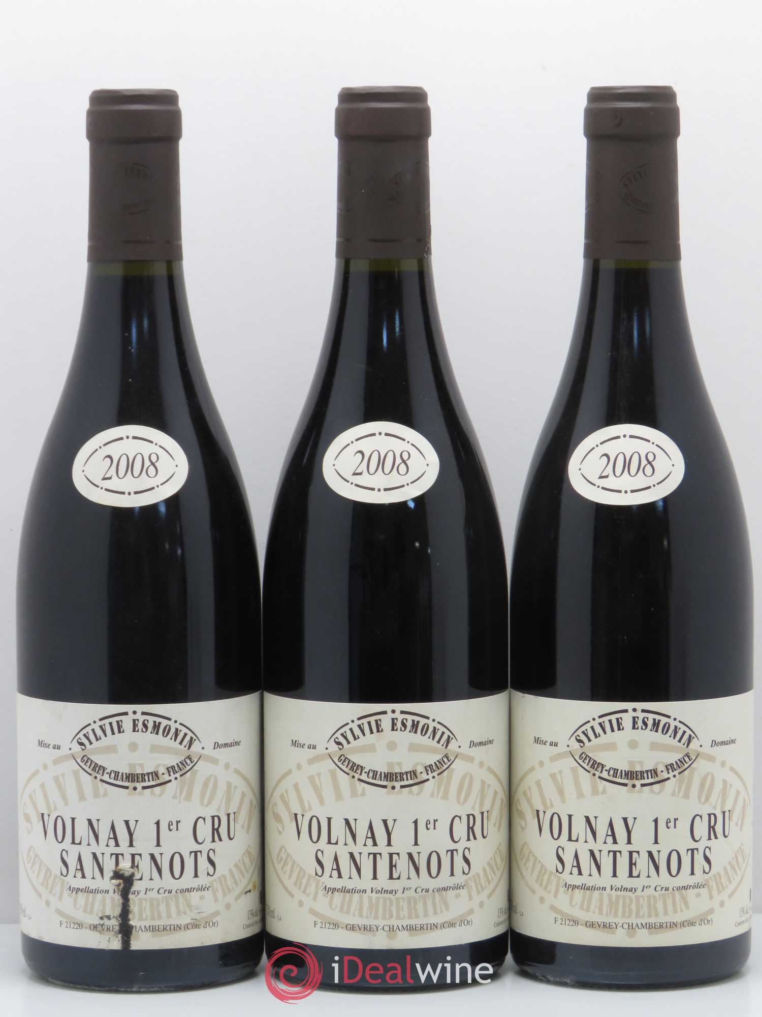 Volnay 1er Cru Santenots Sylvie Esmonin 2008 - Lot de 3 bouteilles - 0