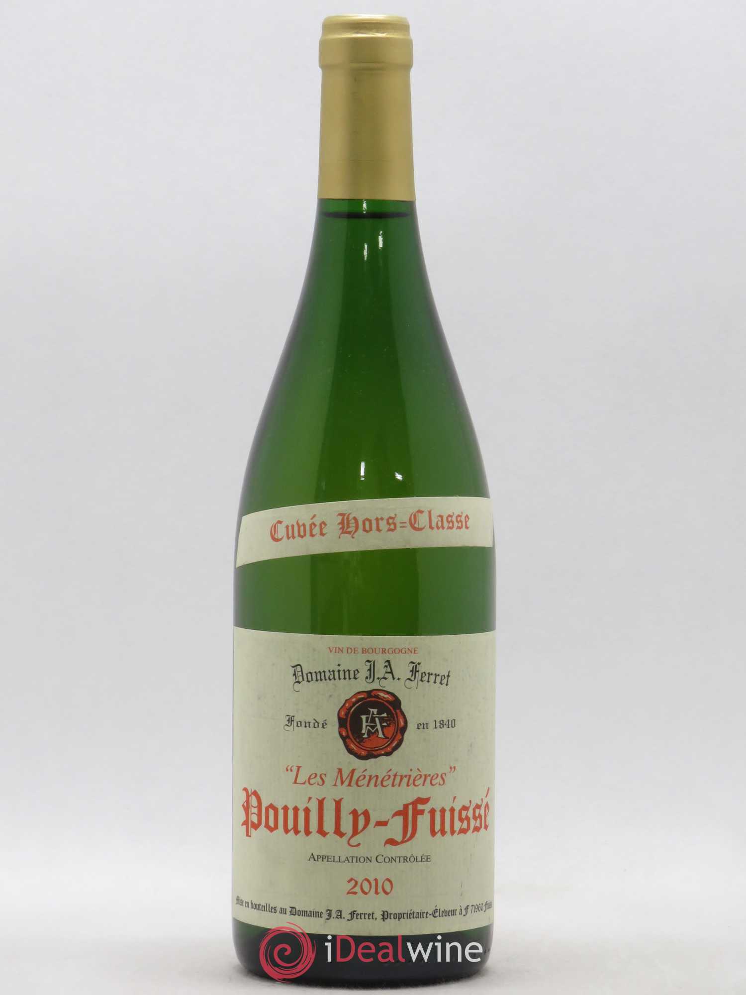 Pouilly-Fuissé 1er Cru Hors Classe Les Ménétrières J.A. Ferret (Domaine) 2010 - Lot de 1 bouteille - 0