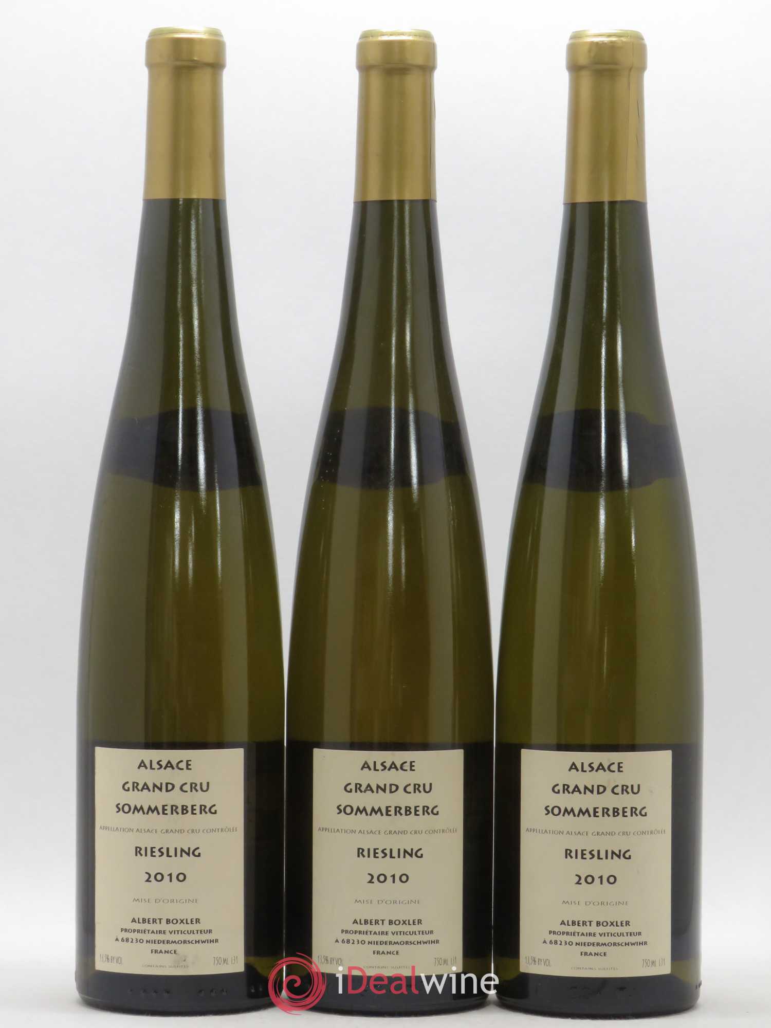 Alsace Riesling Grand Cru Sommerberg Albert Boxler 2010 - Lot de 3 bouteilles - 1