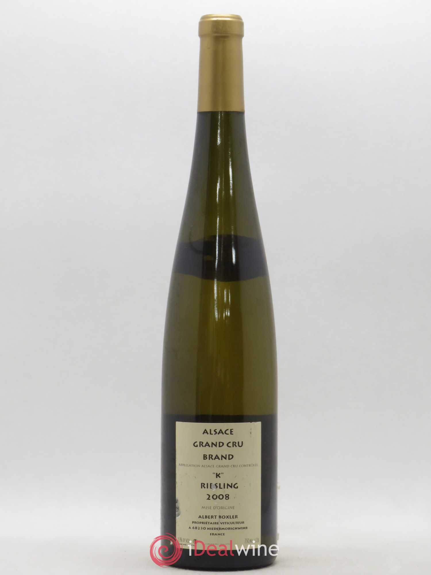 Alsace Riesling Grand Cru Brand K Albert Boxler 2008 - Lot de 1 bouteille - 1