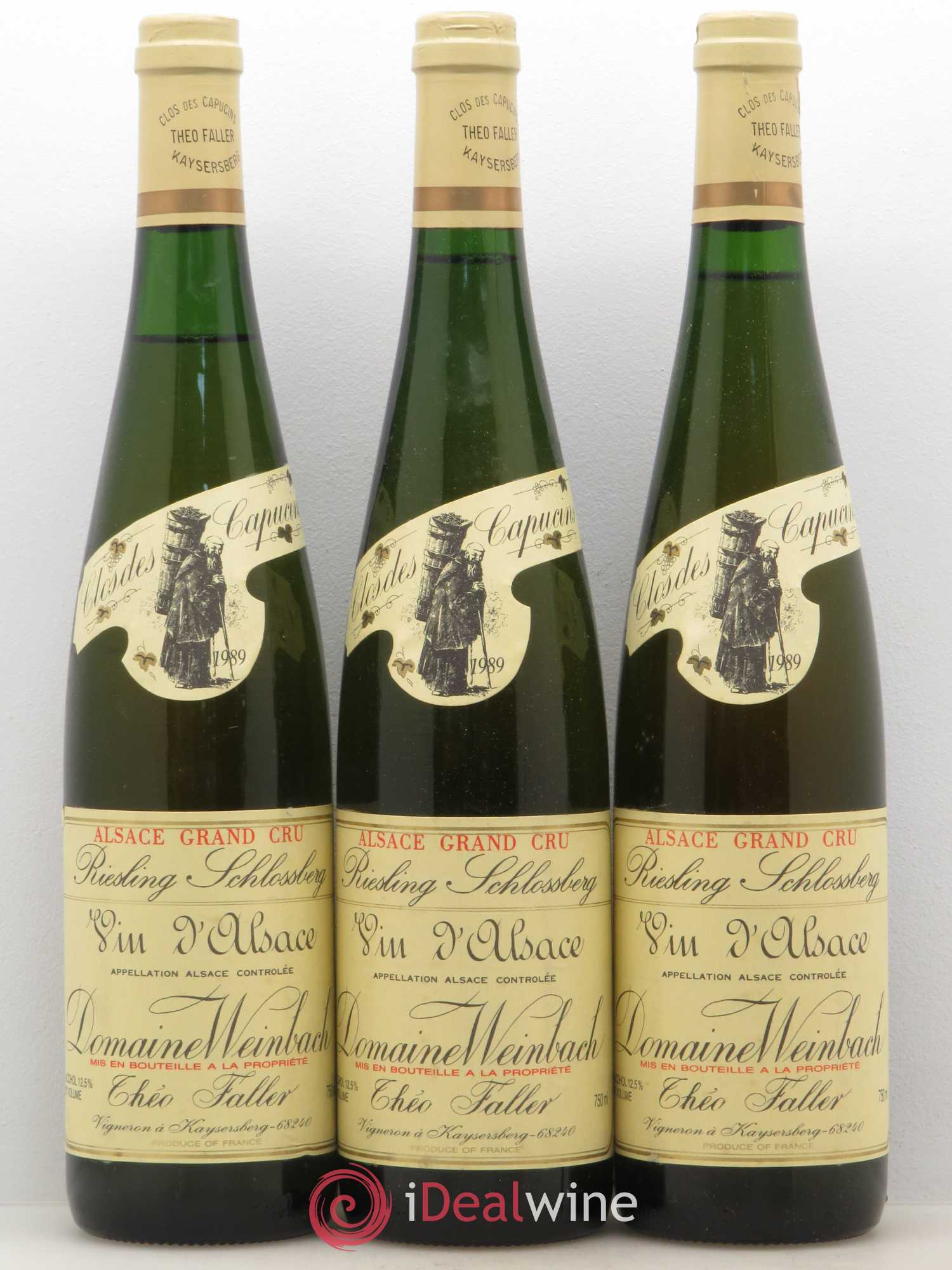 Alsace Grand Cru Schlossberg Riesling Weinbach (Domaine) 1989 - Lot de 3 bouteilles - 0