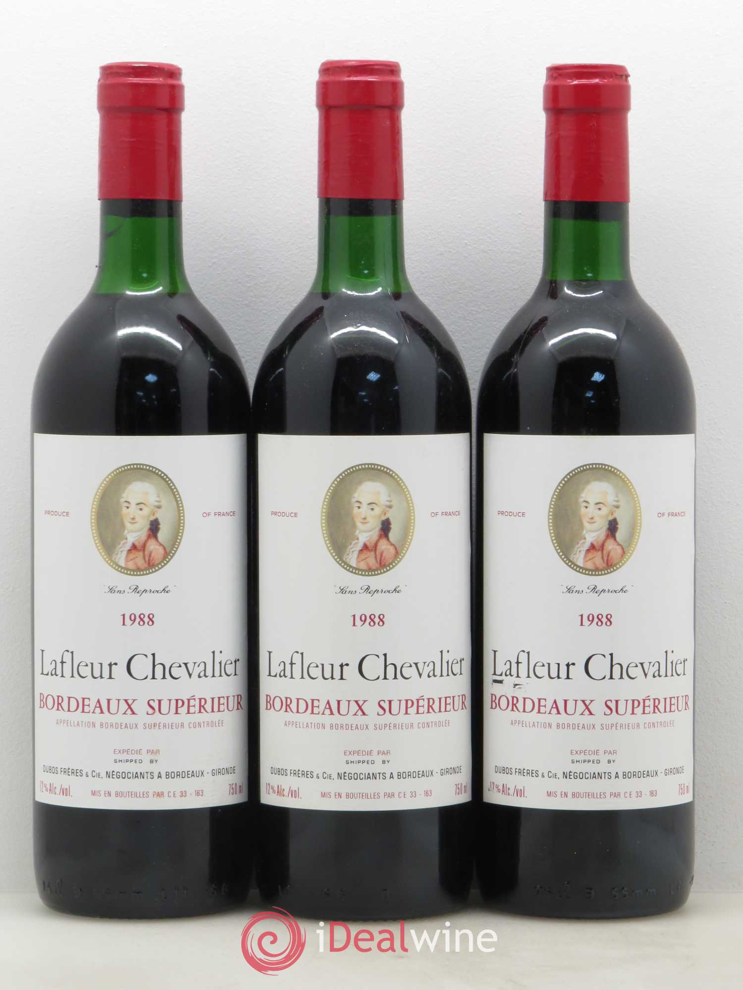 Bordeaux Supérieur Lafleur Chevalier (sans prix de réserve) 1988 - Lot de 12 bouteilles - 1