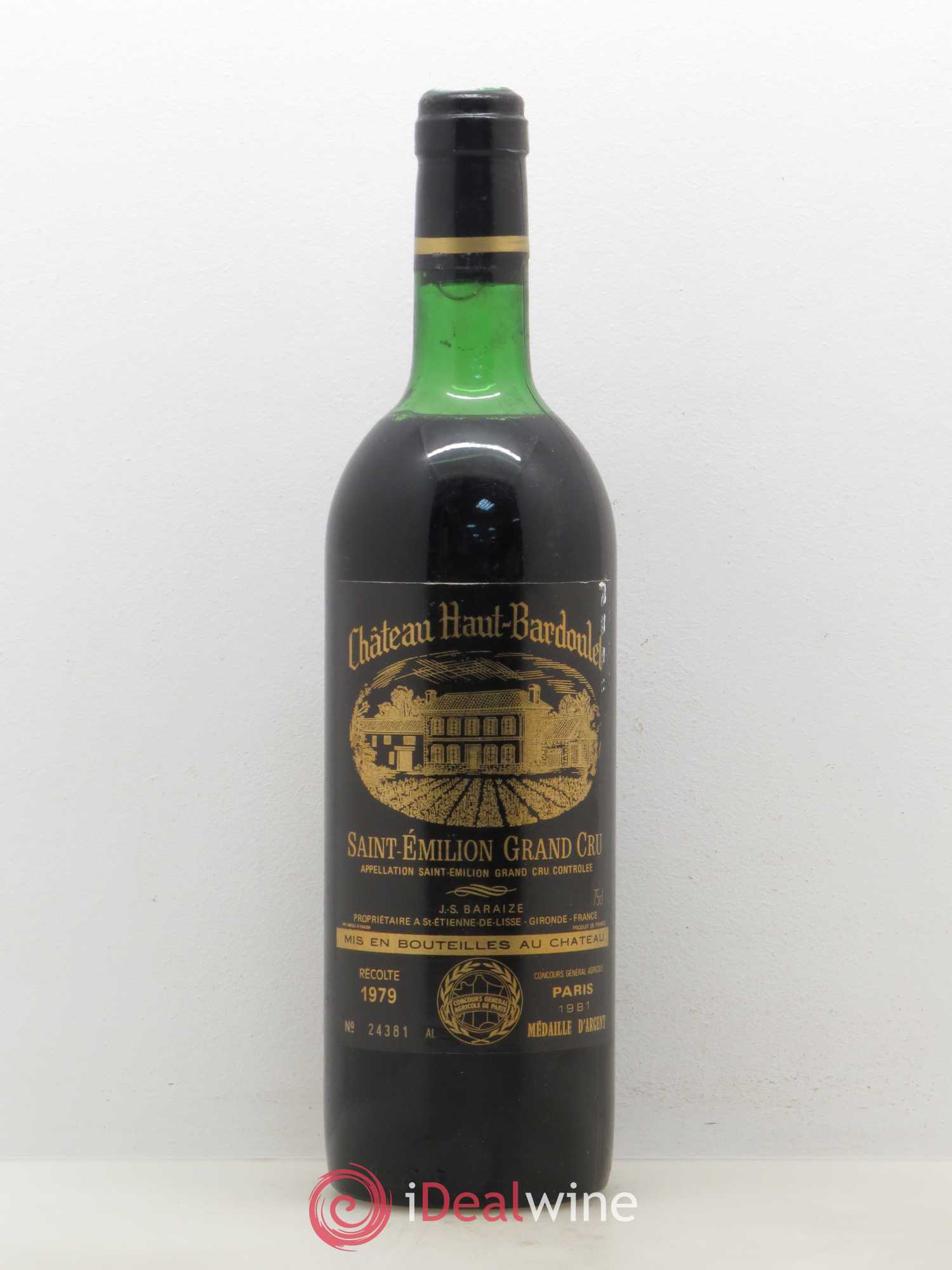 Saint-Émilion Grand Cru Château Haut Bardoulet 1979 - Posten von 1 Flasche - 0