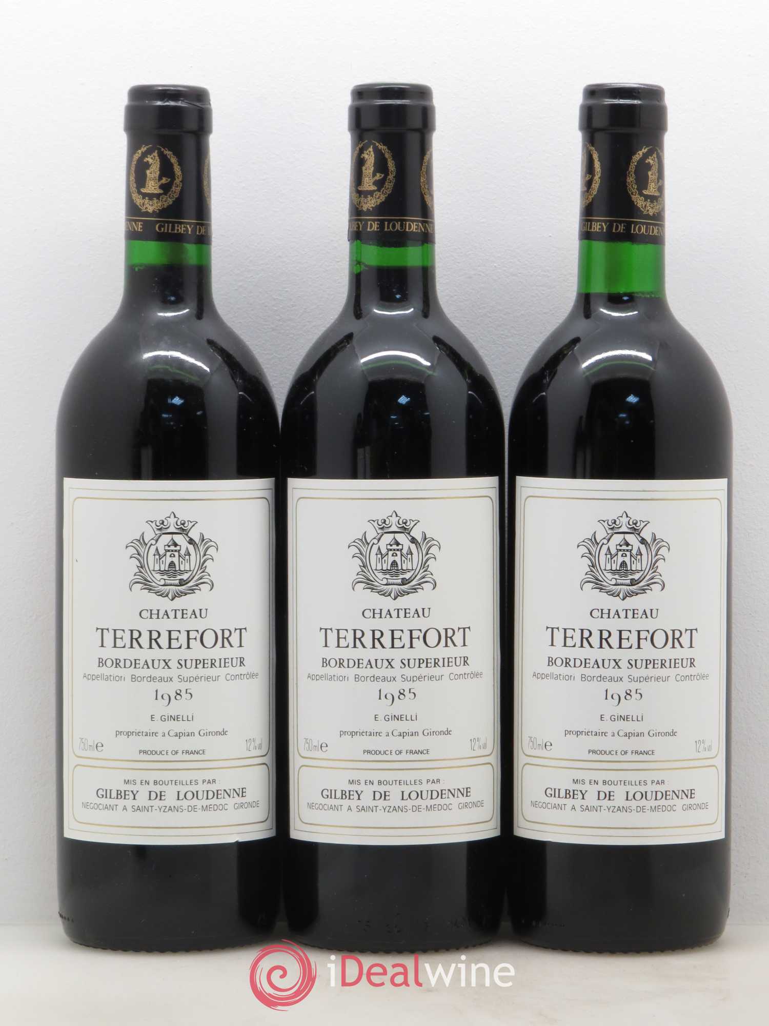 Bordeaux Supérieur Château Terrefort (sans prix de réserve) 1985 - Lot de 5 bouteilles - 1