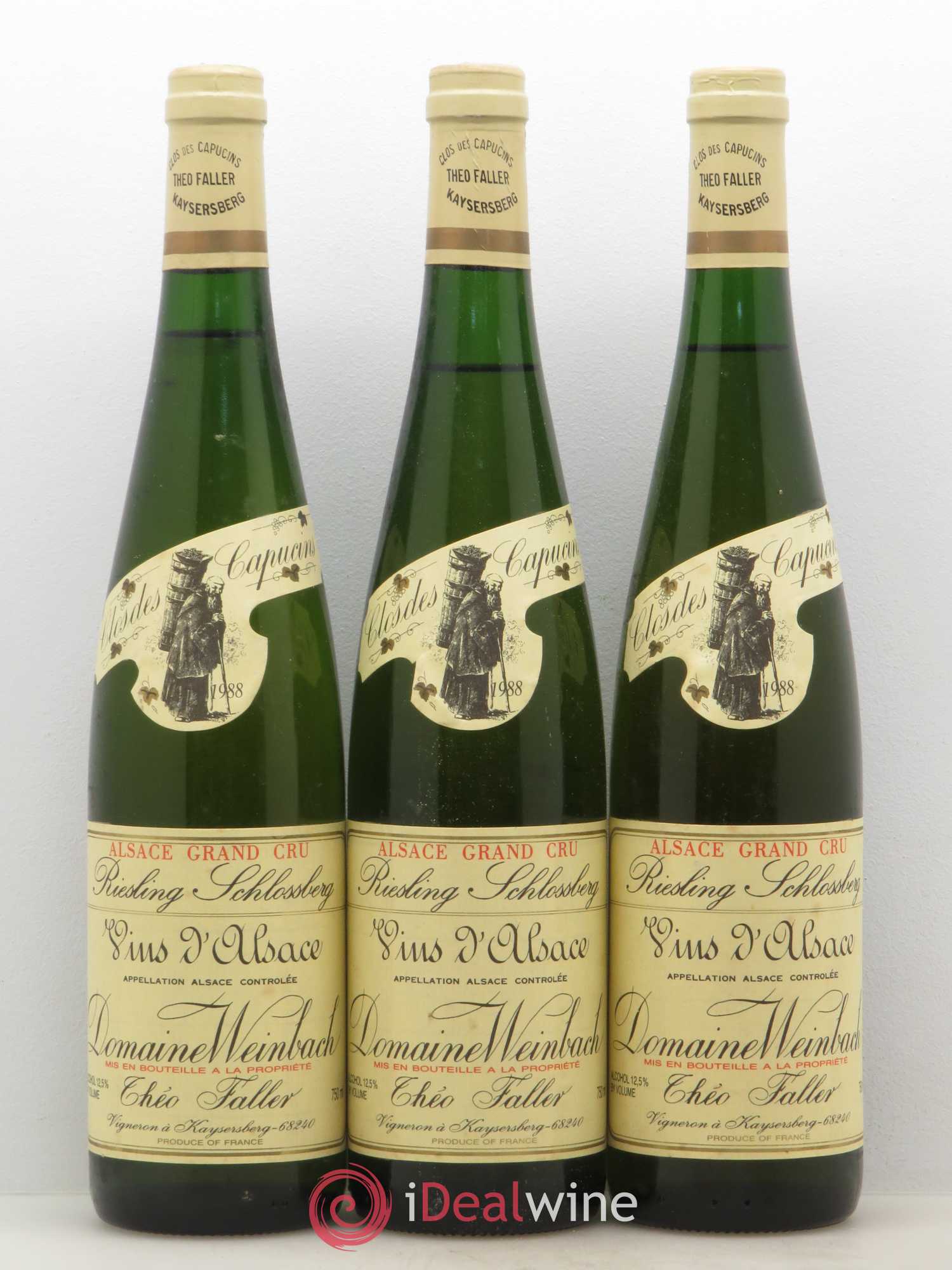 Alsace Grand Cru Schlossberg Riesling Weinbach (Domaine) 1988 - Lot de 3 bouteilles - 0
