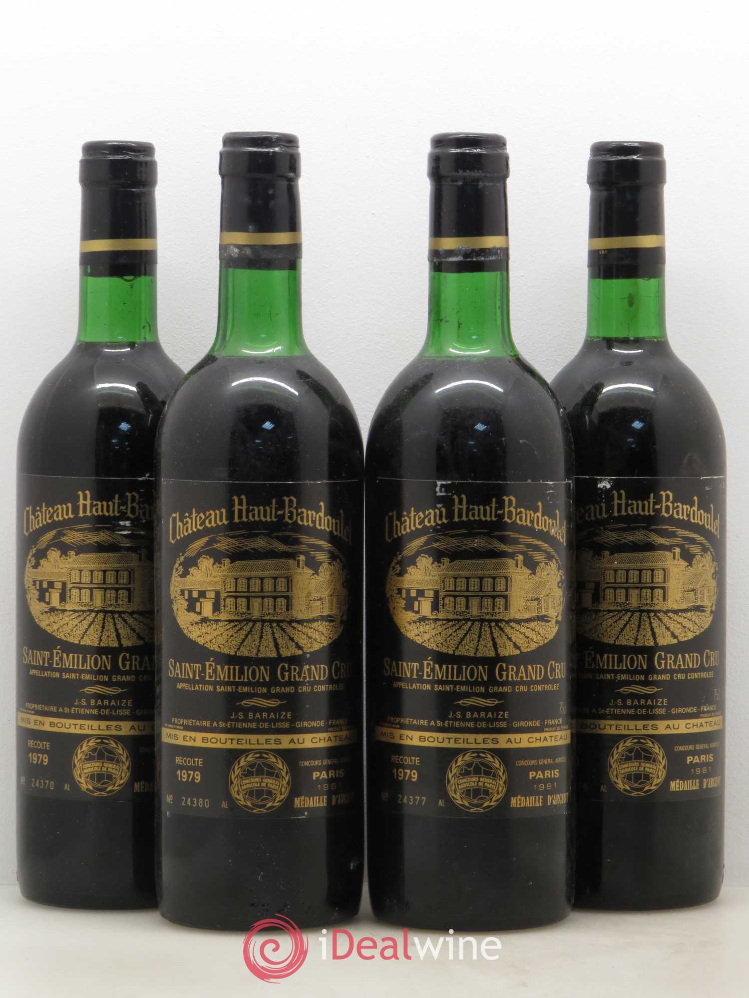 Saint-Émilion Château Haut Bardoulet 1979 - Posten von 4 Flaschen - 0