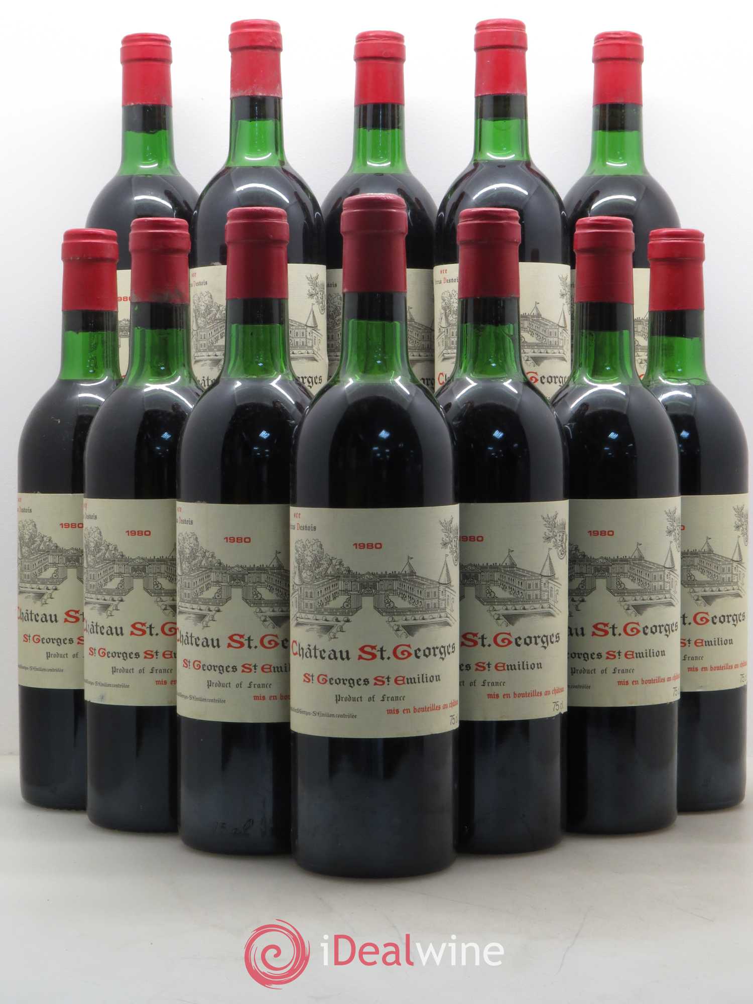 Château Saint-Georges Côte Pavie Grand Cru Classé 1980 - Lot de 12 bouteilles - 0