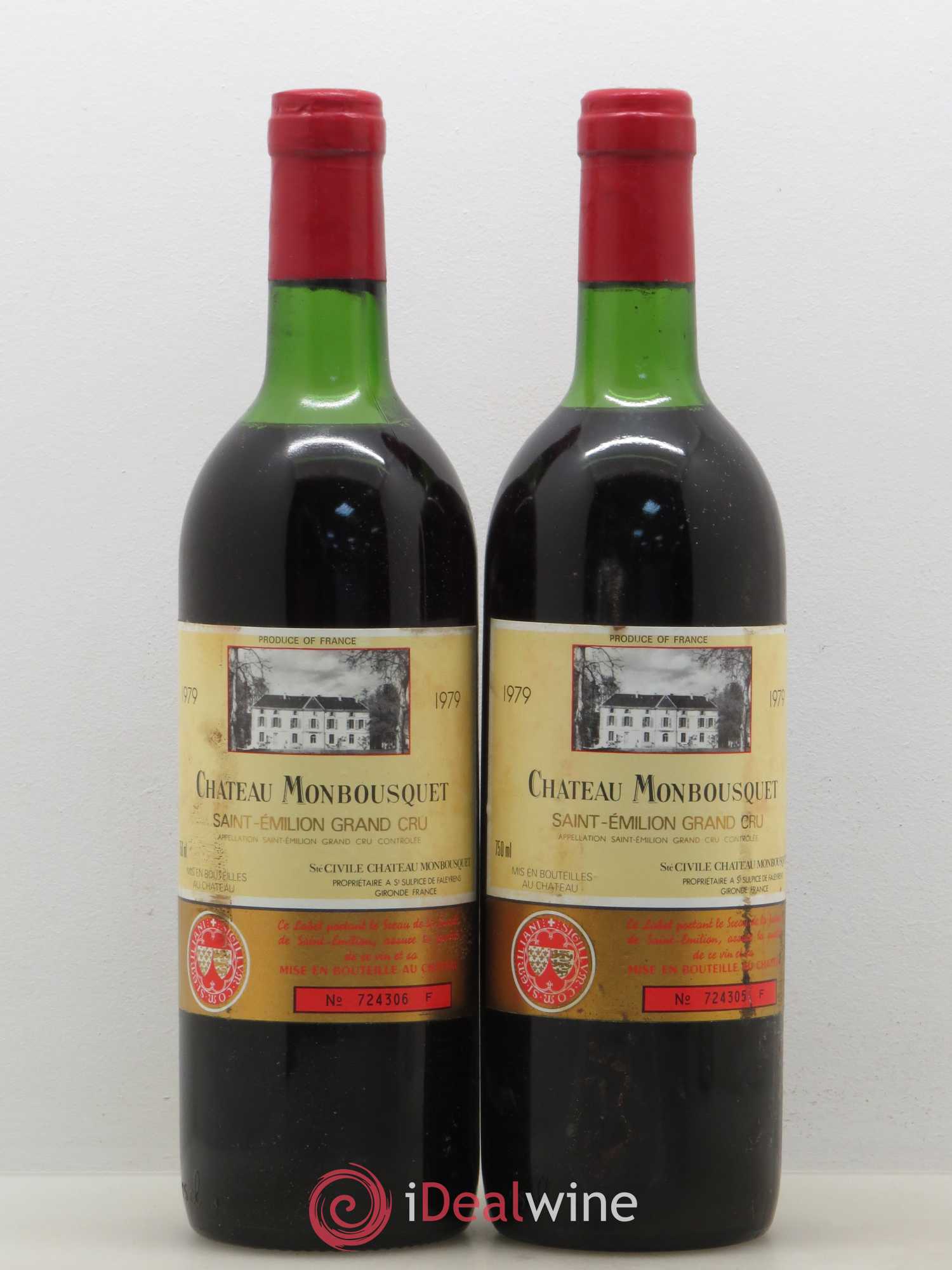 Château Monbousquet Grand Cru Classé 1979 - Lot de 2 bouteilles - 0