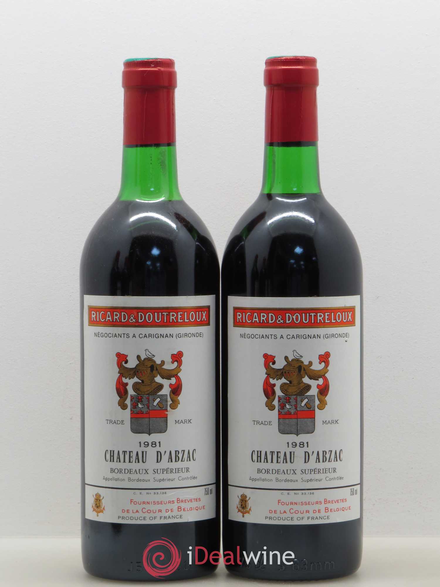 Bordeaux Supérieur Château d'Abzac (sans prix de réserve) 1981 - Lot de 5 bouteilles - 2
