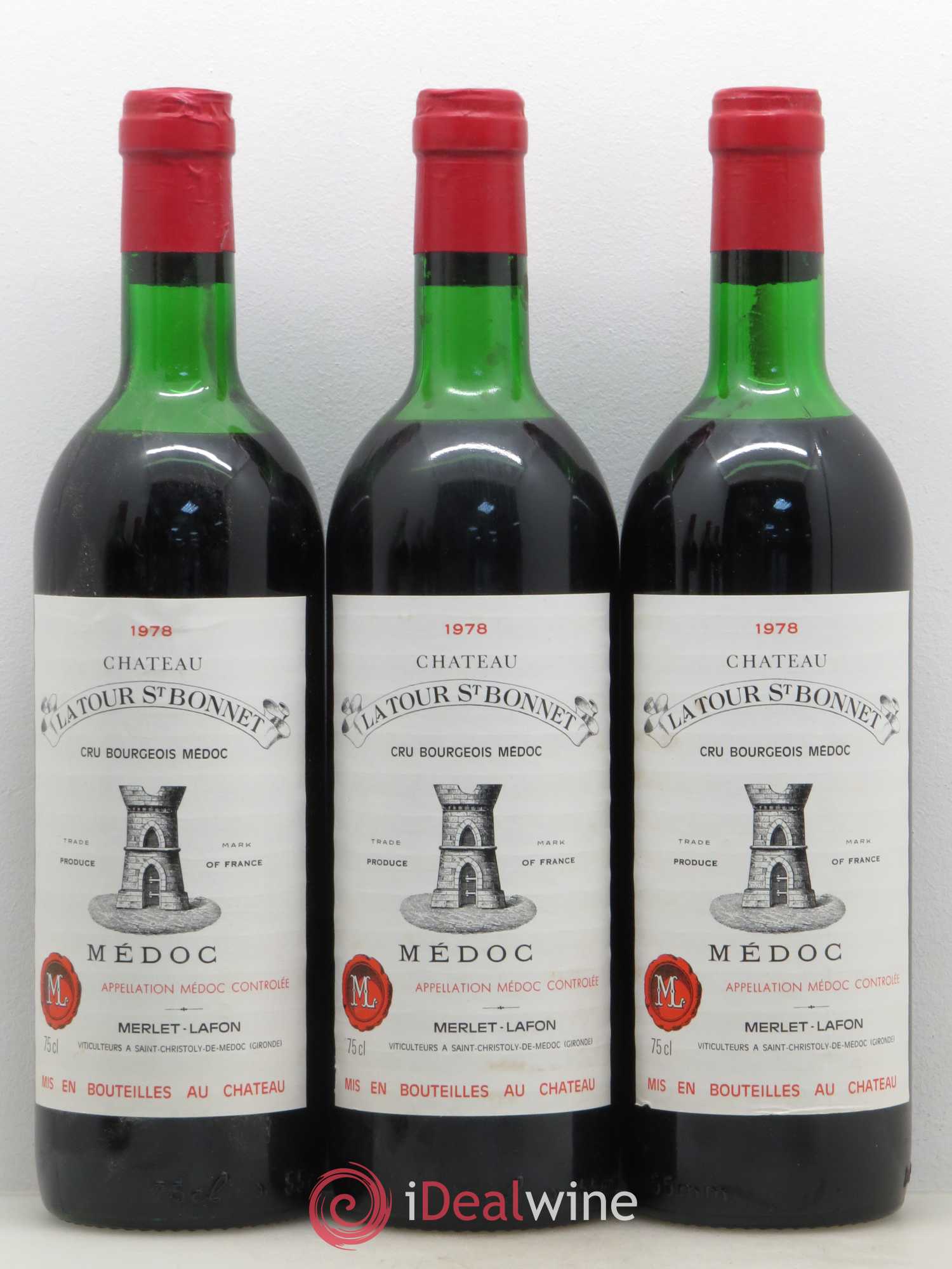 Château la Tour Saint-Bonnet Cru Bourgeois  (sans prix de réserve) 1978 - Lot de 6 bouteilles - 1