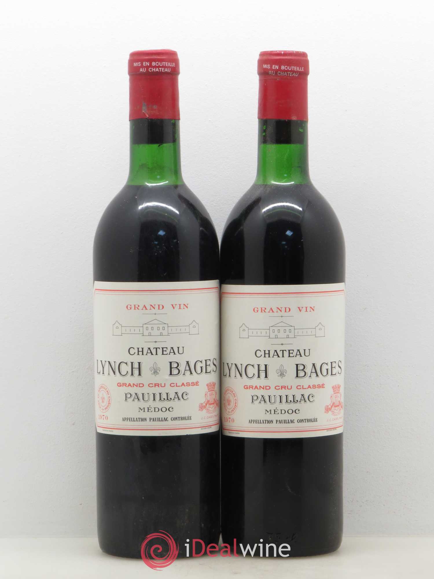 Château Lynch Bages 5ème Grand Cru Classé 1970 - Lot de 2 bouteilles - 0