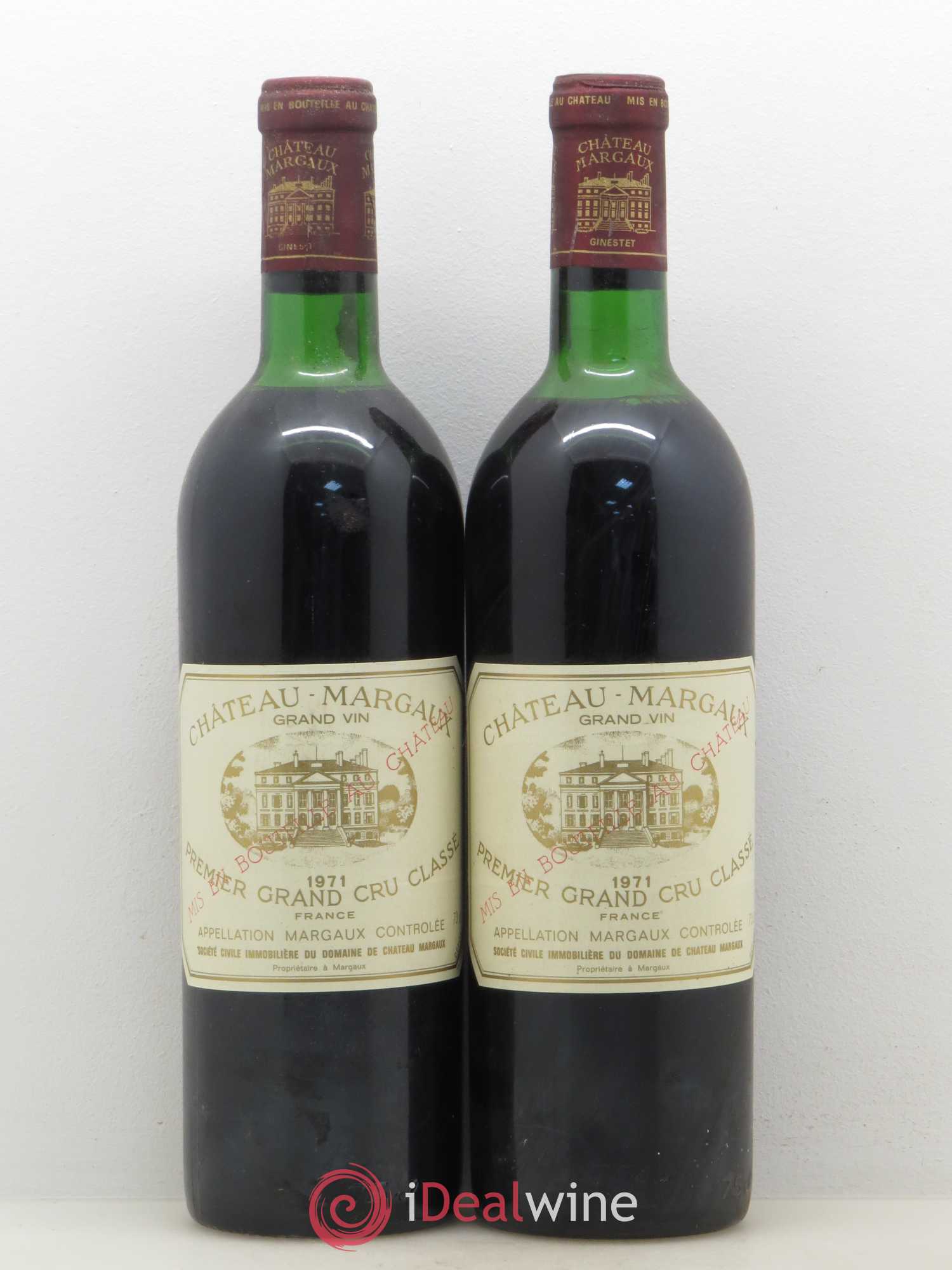 Château Margaux 1er Grand Cru Classé 1971 - Lot de 2 bouteilles - 0