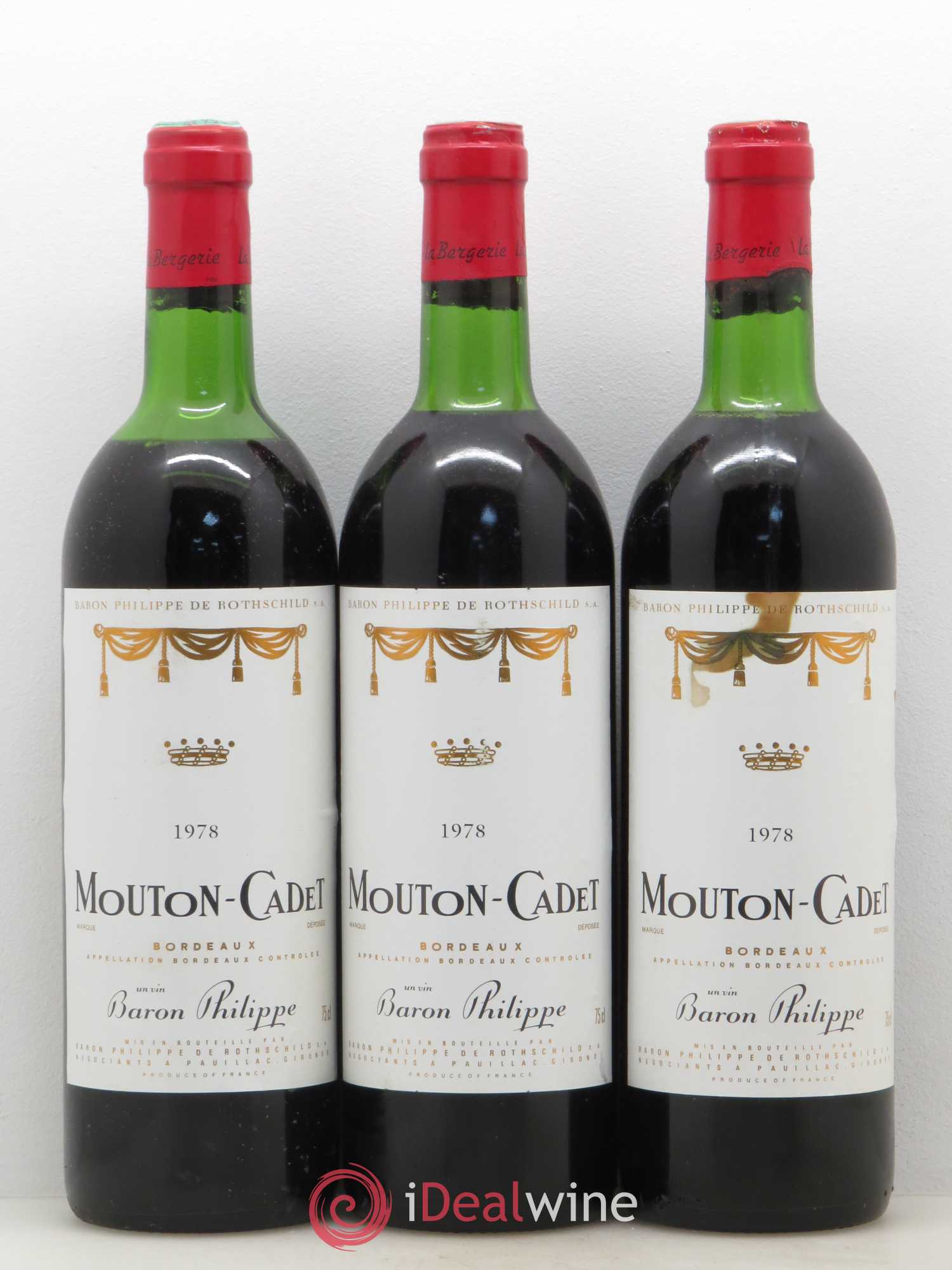 Château Mouton Cadet 1978 - Lot of 12 bottles - 1