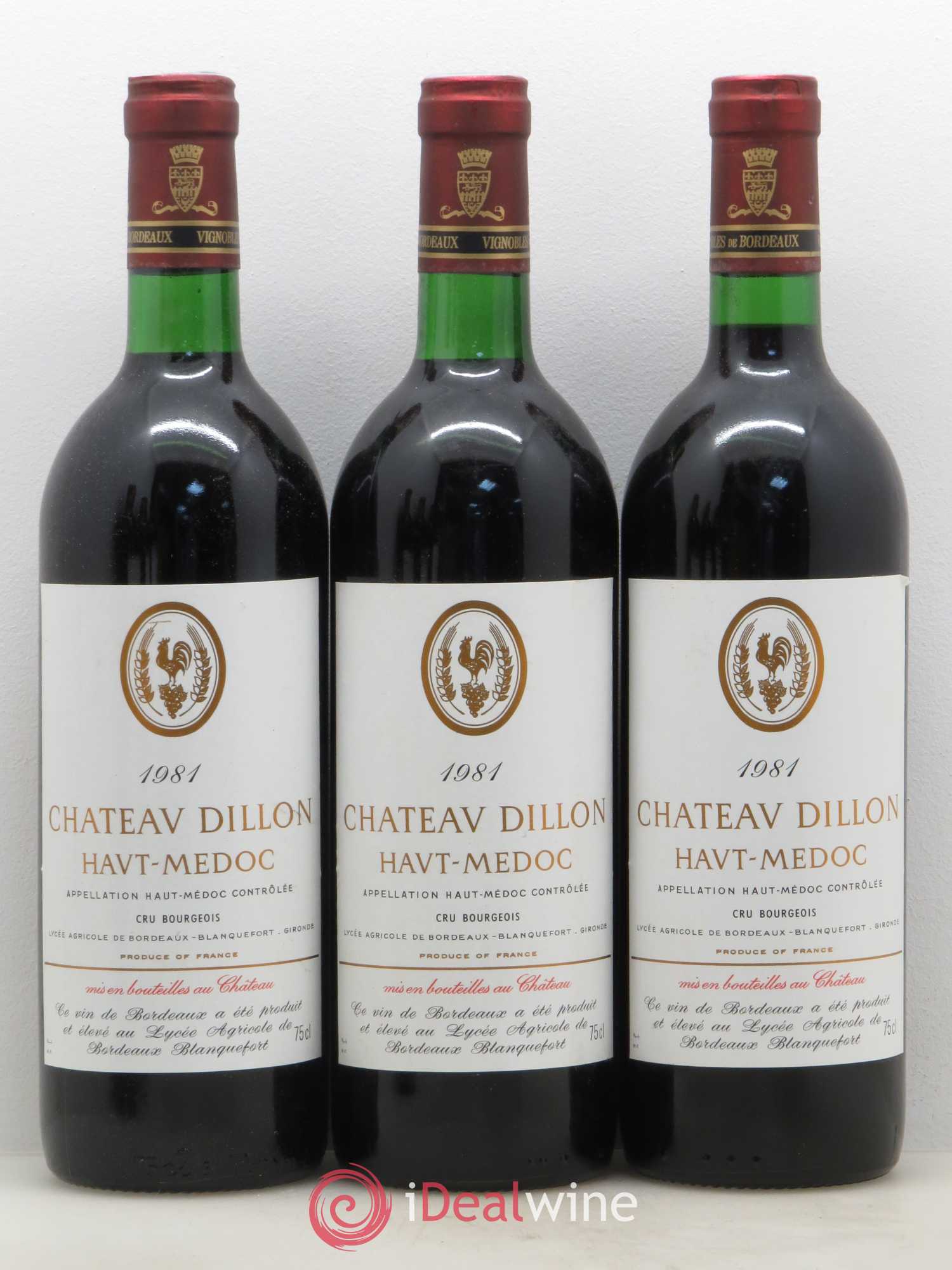 Château Dillon Cru Bourgeois (sans prix de réserve) 1981 - Lot de 6 bouteilles - 1