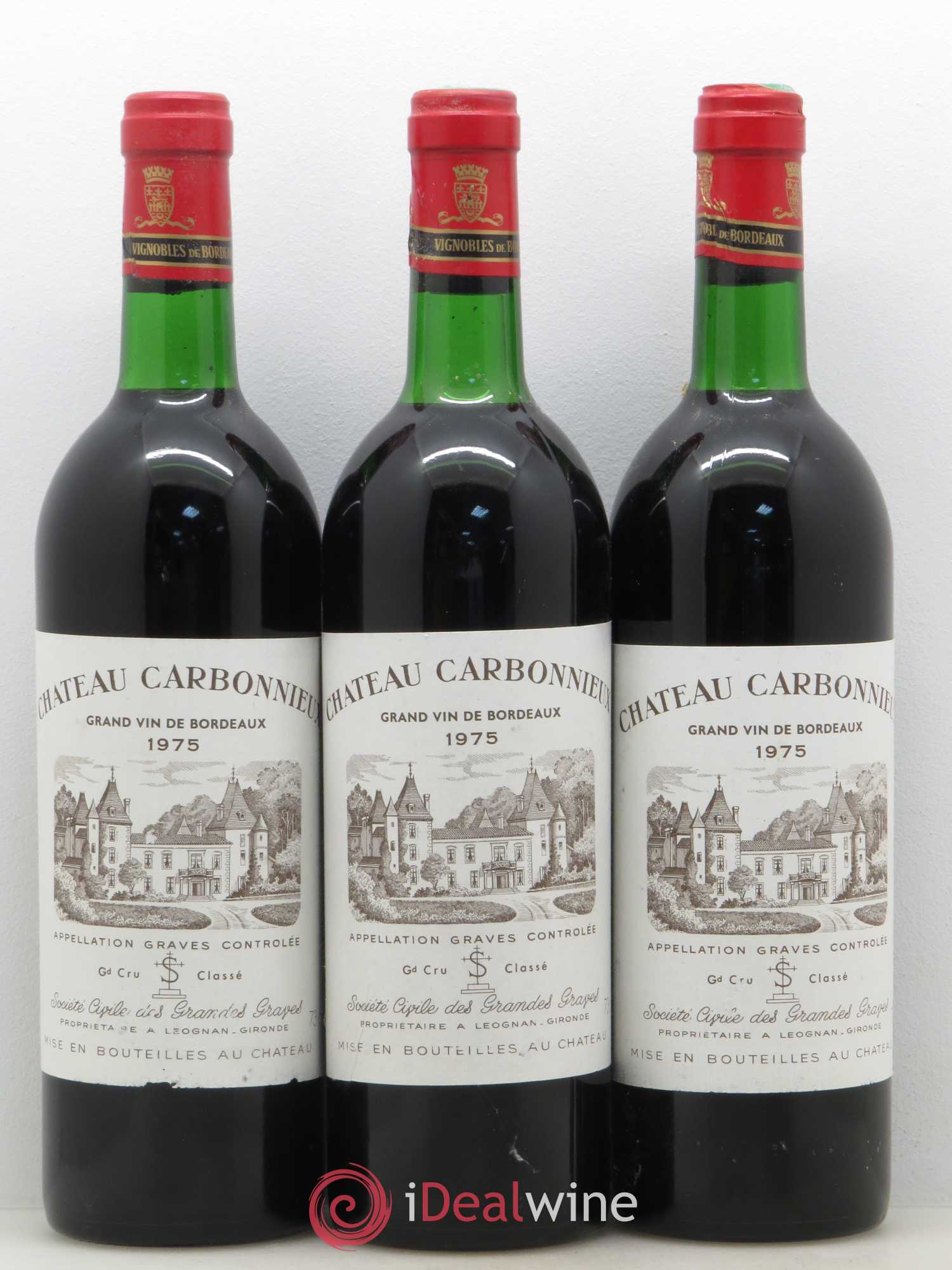 Château Carbonnieux Cru Classé de Graves 1975 - Lot de 12 bouteilles - 1