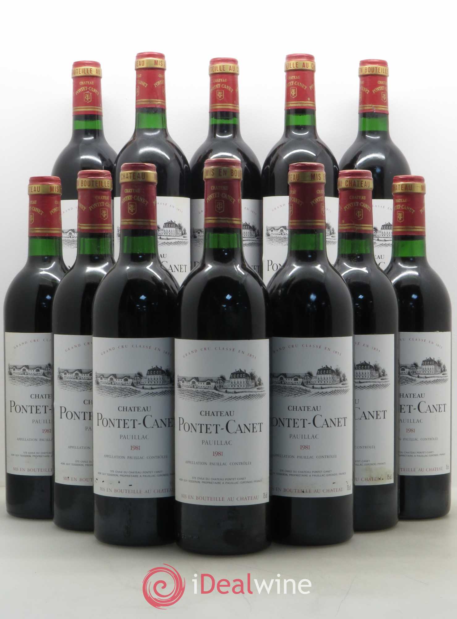Château Pontet Canet 5ème Grand Cru Classé 1981 - Lot de 12 bouteilles - 0