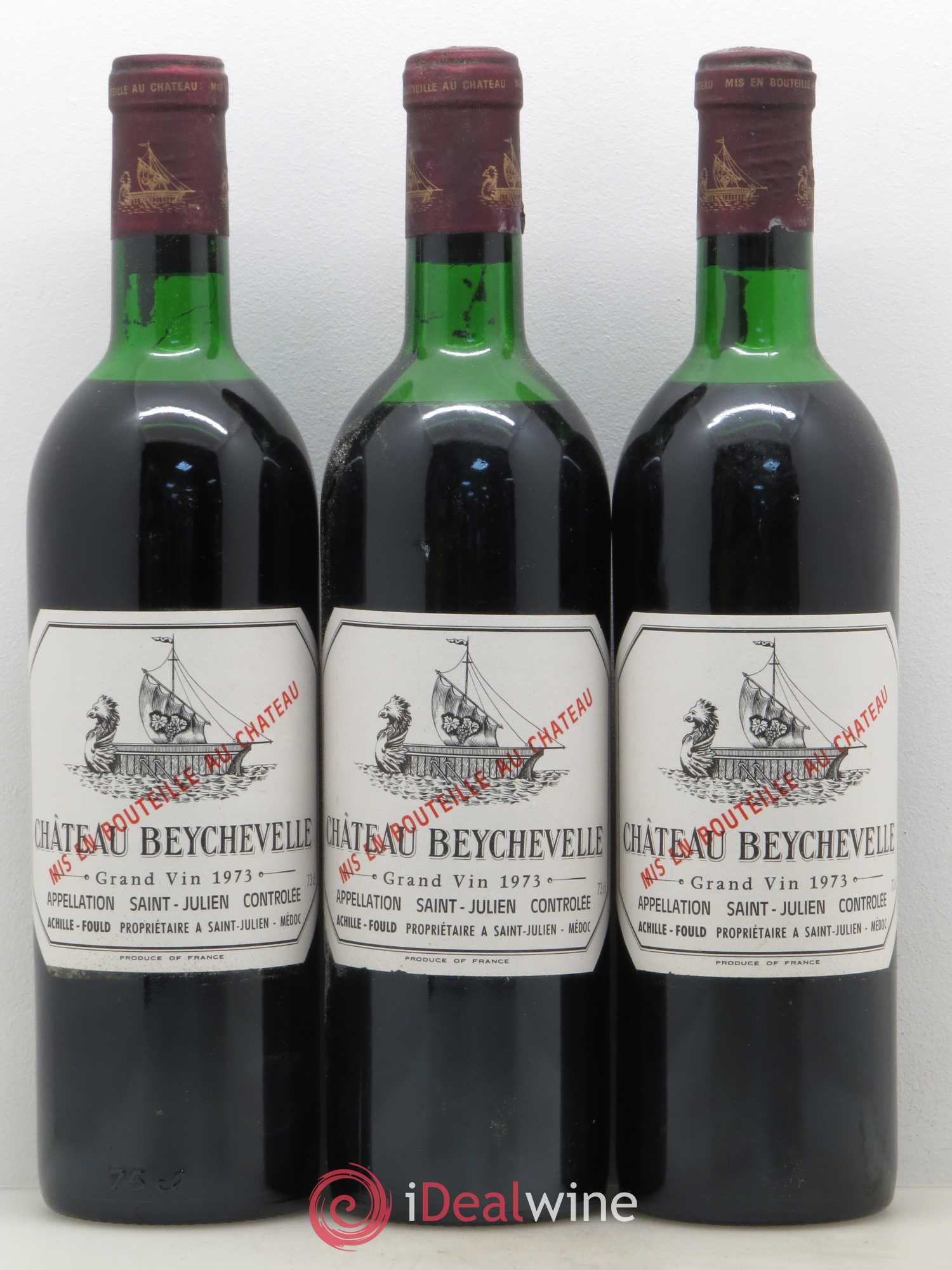 Château Beychevelle 4ème Grand Cru Classé 1973 - Lot de 6 bouteilles - 1