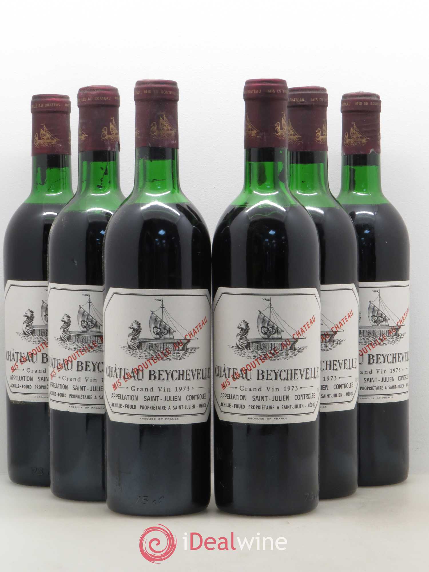 Château Beychevelle 4ème Grand Cru Classé 1973 - Lot de 6 bouteilles - 0