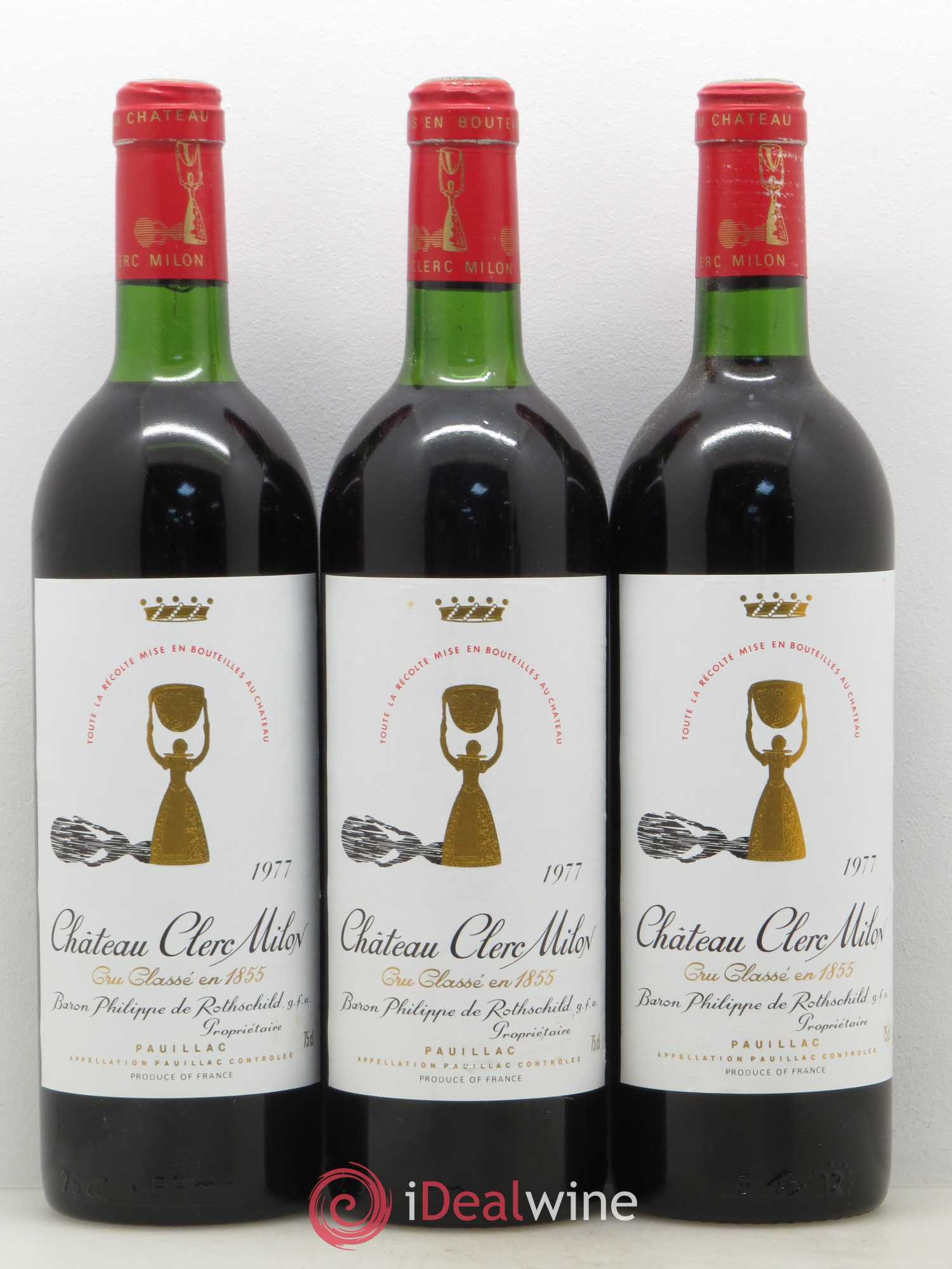 Château Clerc Milon 5ème Grand Cru Classé 1977 - Lot de 6 bouteilles - 1