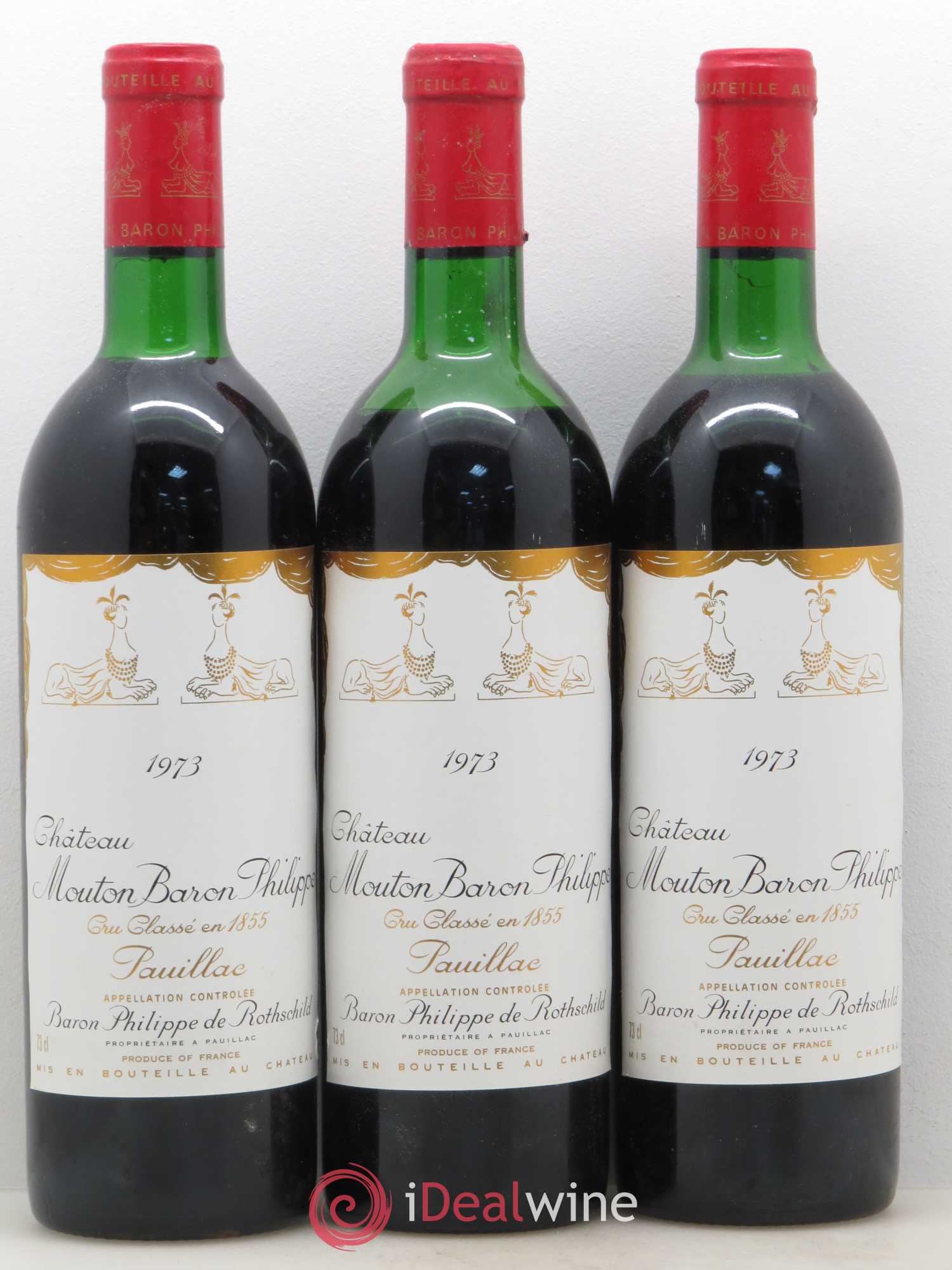 Château d' Armailhac - Mouton Baron(ne) Philippe 5ème Grand Cru Classé 1973 - Lotto di 12 bottiglie - 1