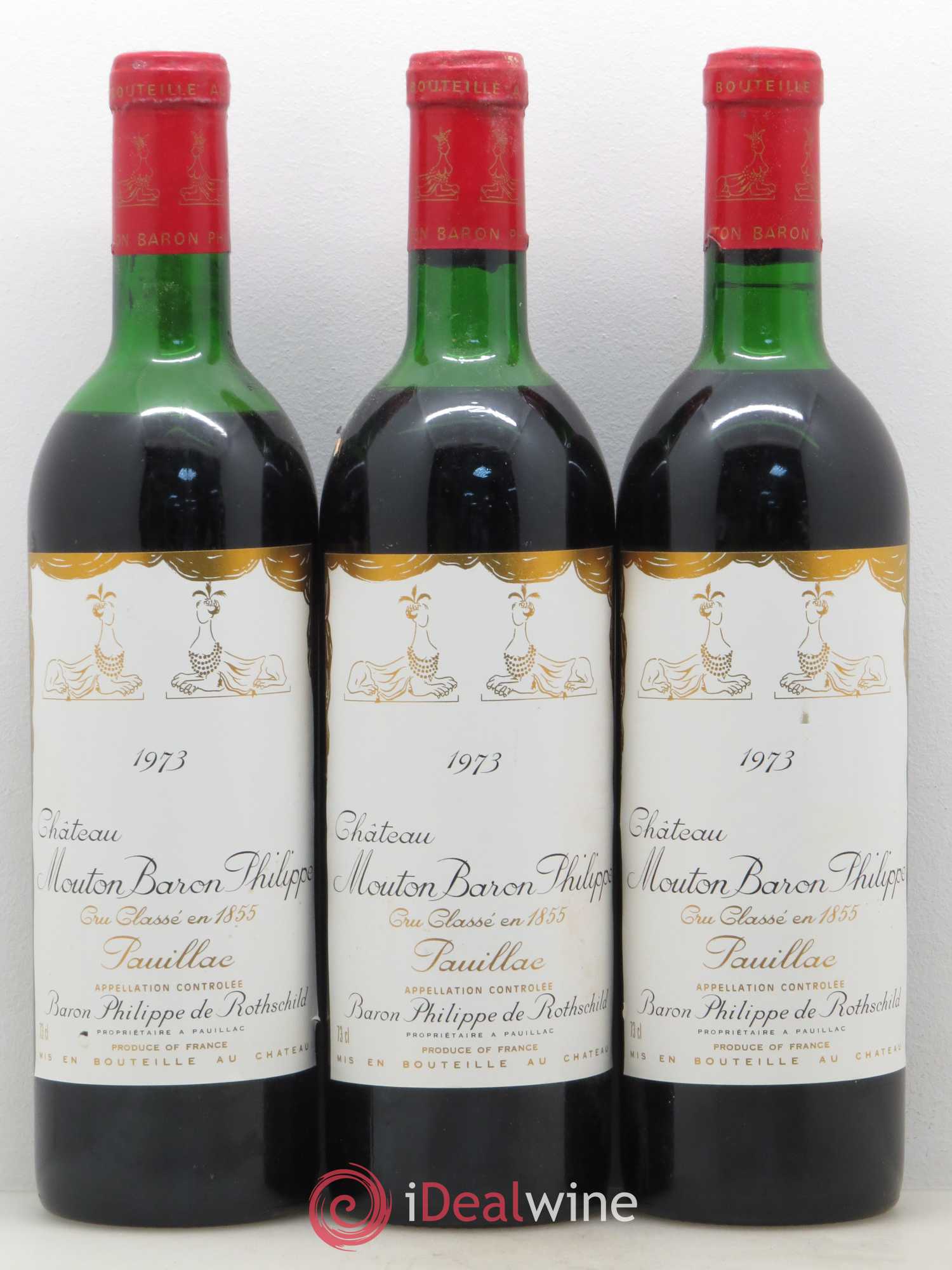 Château d' Armailhac - Mouton Baron(ne) Philippe 5ème Grand Cru Classé 1973 - Lotto di 12 bottiglie - 3