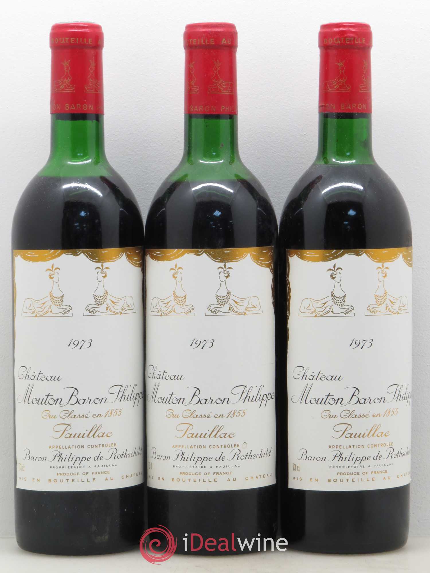Château d' Armailhac - Mouton Baron(ne) Philippe 5ème Grand Cru Classé 1973 - Lotto di 12 bottiglie - 4