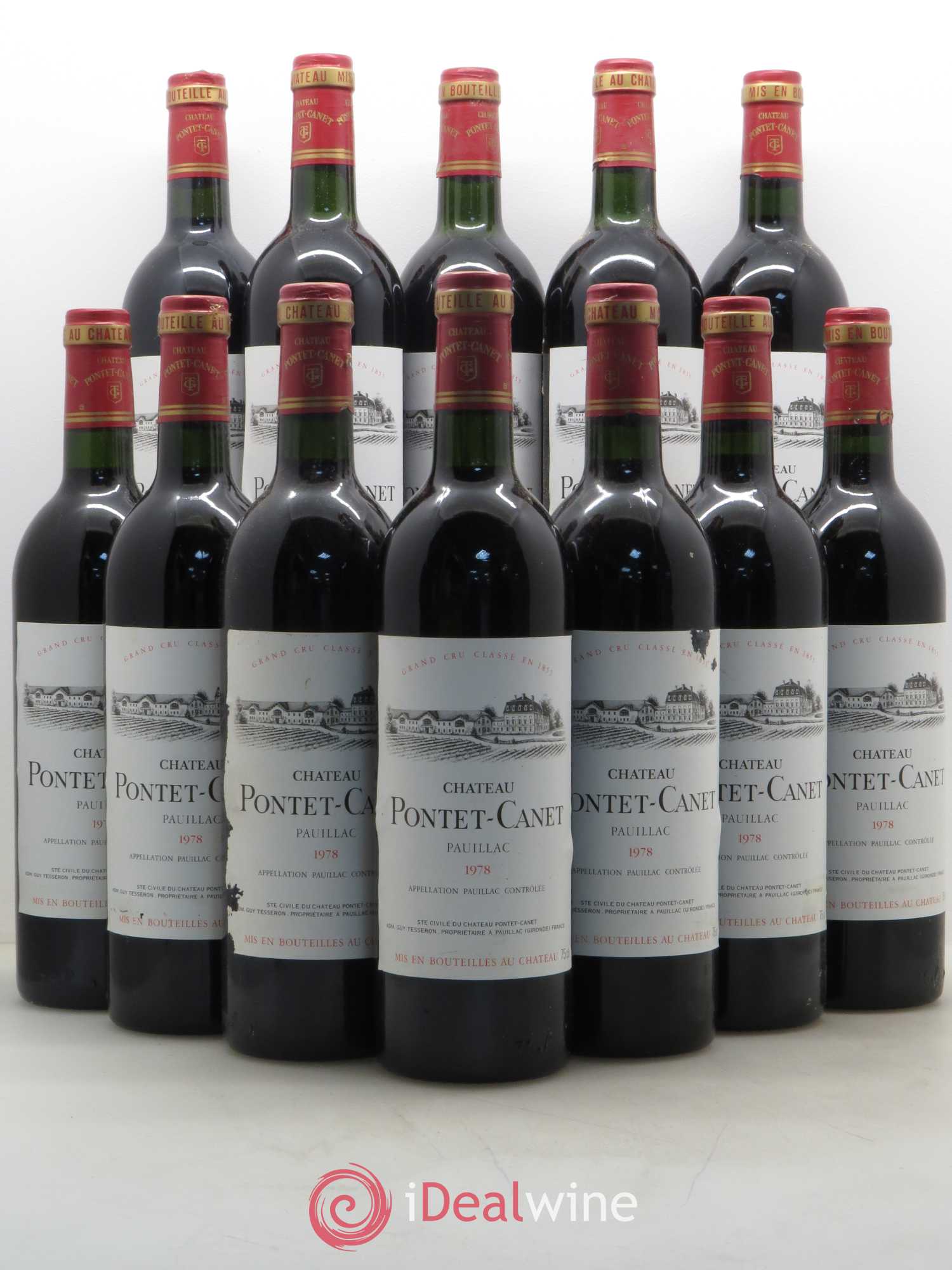 Château Pontet Canet 5ème Grand Cru Classé 1978 - Lot de 12 bouteilles - 0