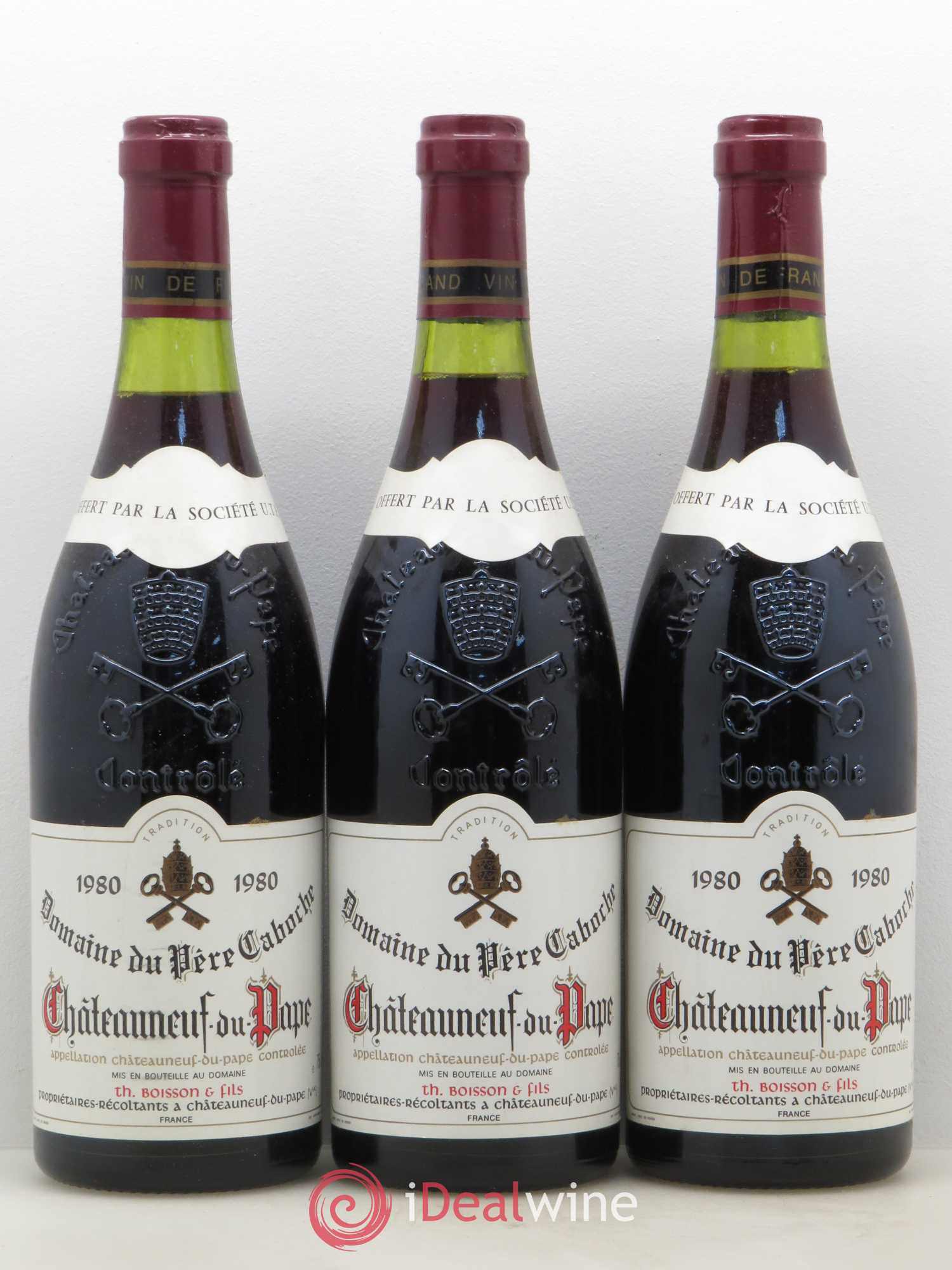 Châteauneuf-du-Pape Père Caboche 1980 - Lot de 3 bouteilles - 0