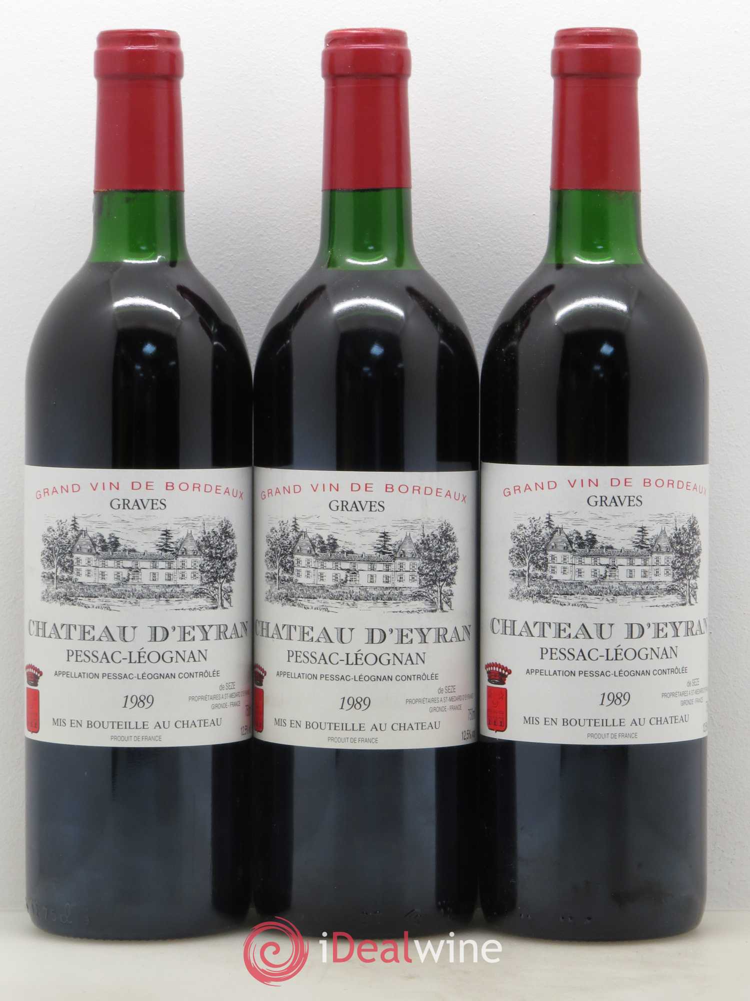 Pessac-Léognan Château d'Eyran 1989 - Lot de 9 bouteilles - 1