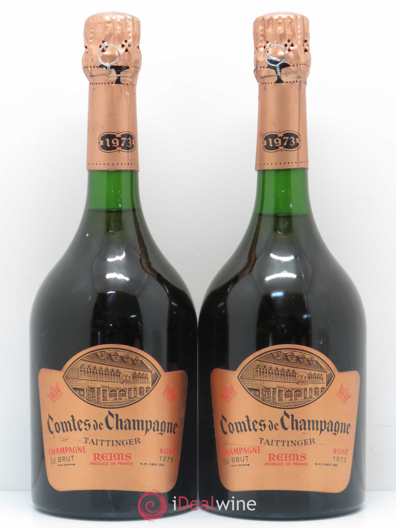 Comtes de Champagne Rosé Grand Cru Brut Taittinger 1973 - Lot de 2 bouteilles - 0