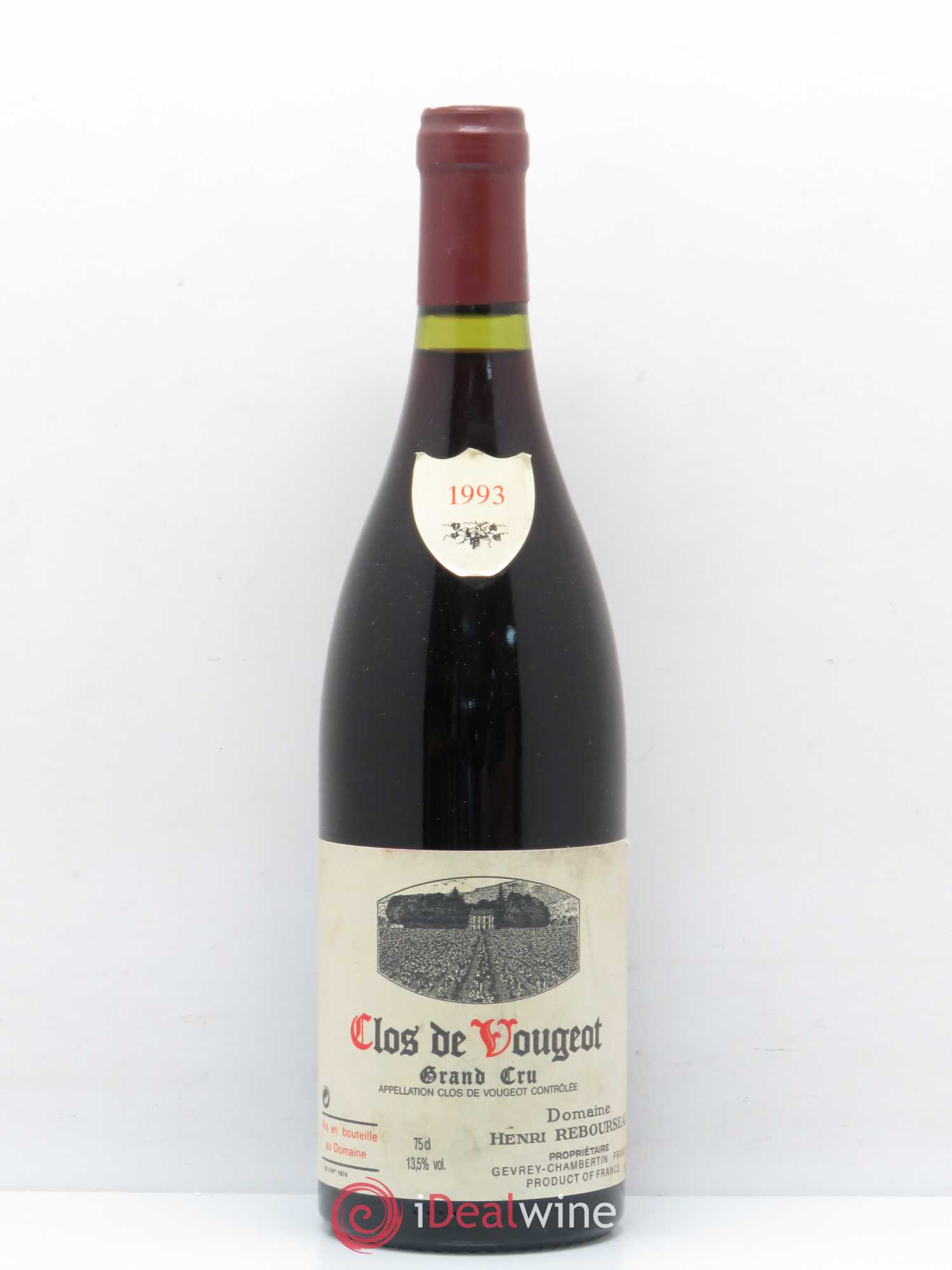 Clos de Vougeot Grand Cru Henri Rebourseau (Domaine) 1993 - Lot de 1 bouteille - 0