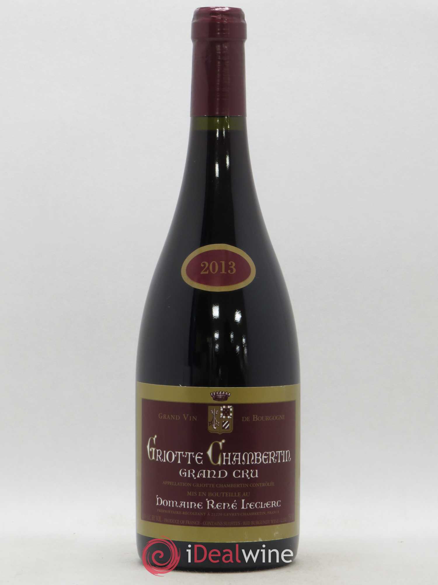 Griotte-Chambertin Grand Cru René Leclerc 2013 - Lot de 1 bouteille - 0