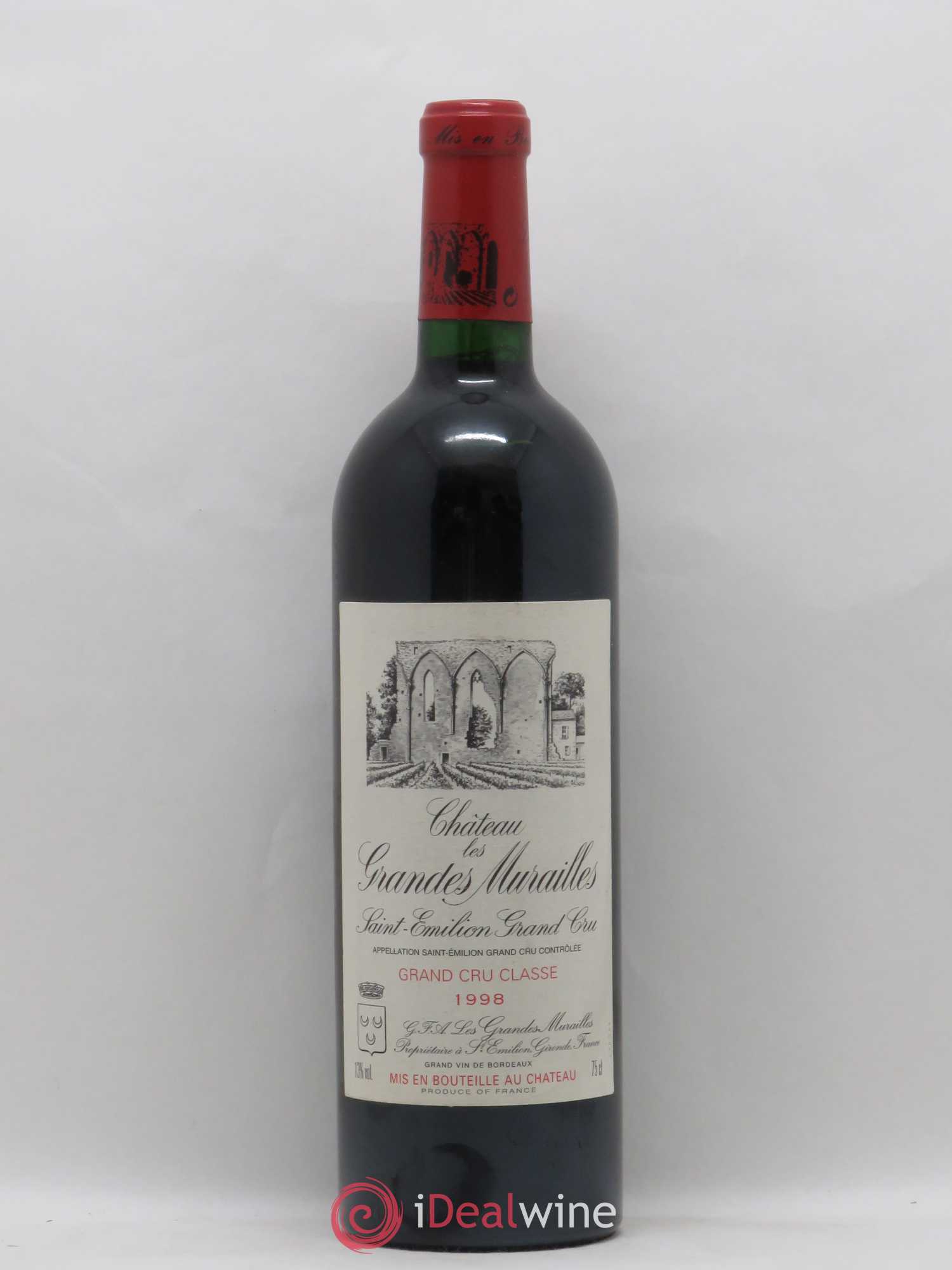 Château les Grandes Murailles Grand Cru Classé 1998 - Lot de 1 bouteille - 0