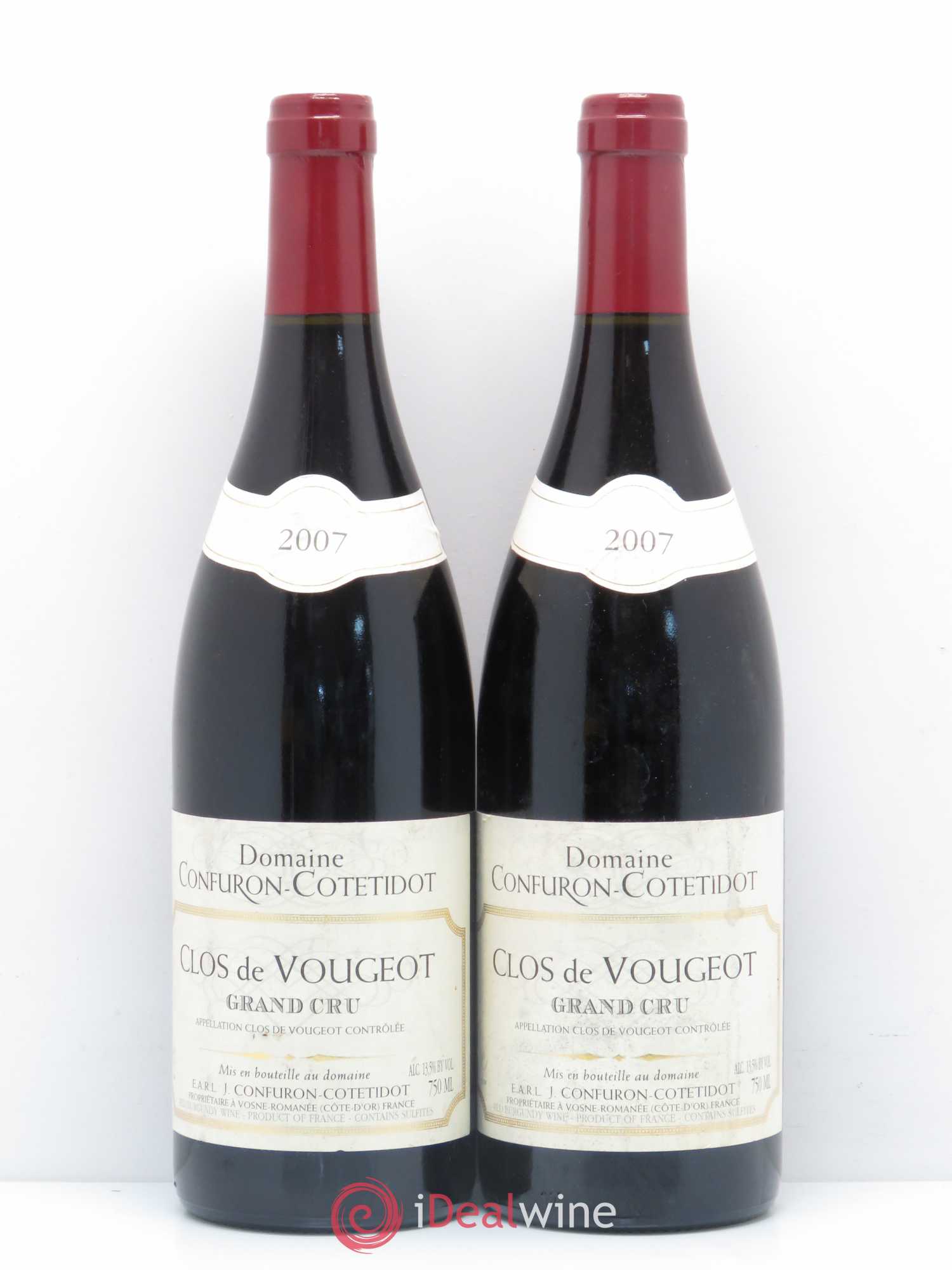 Clos de Vougeot Grand Cru Confuron-Cotetidot 2007 - Lot de 2 bouteilles - 0