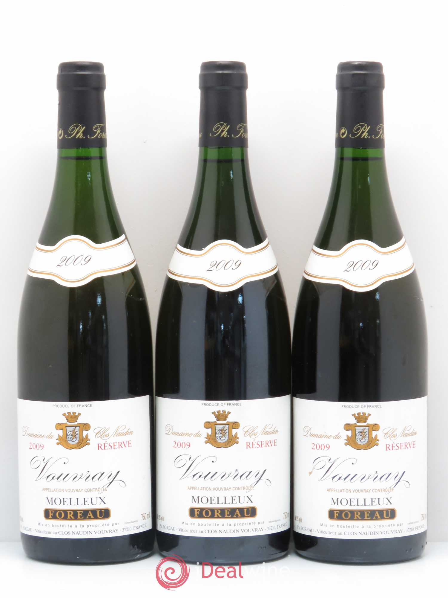 Vouvray Moelleux Réserve Clos Naudin - Philippe Foreau 2009 - Lotto di 3 bottiglie - 0