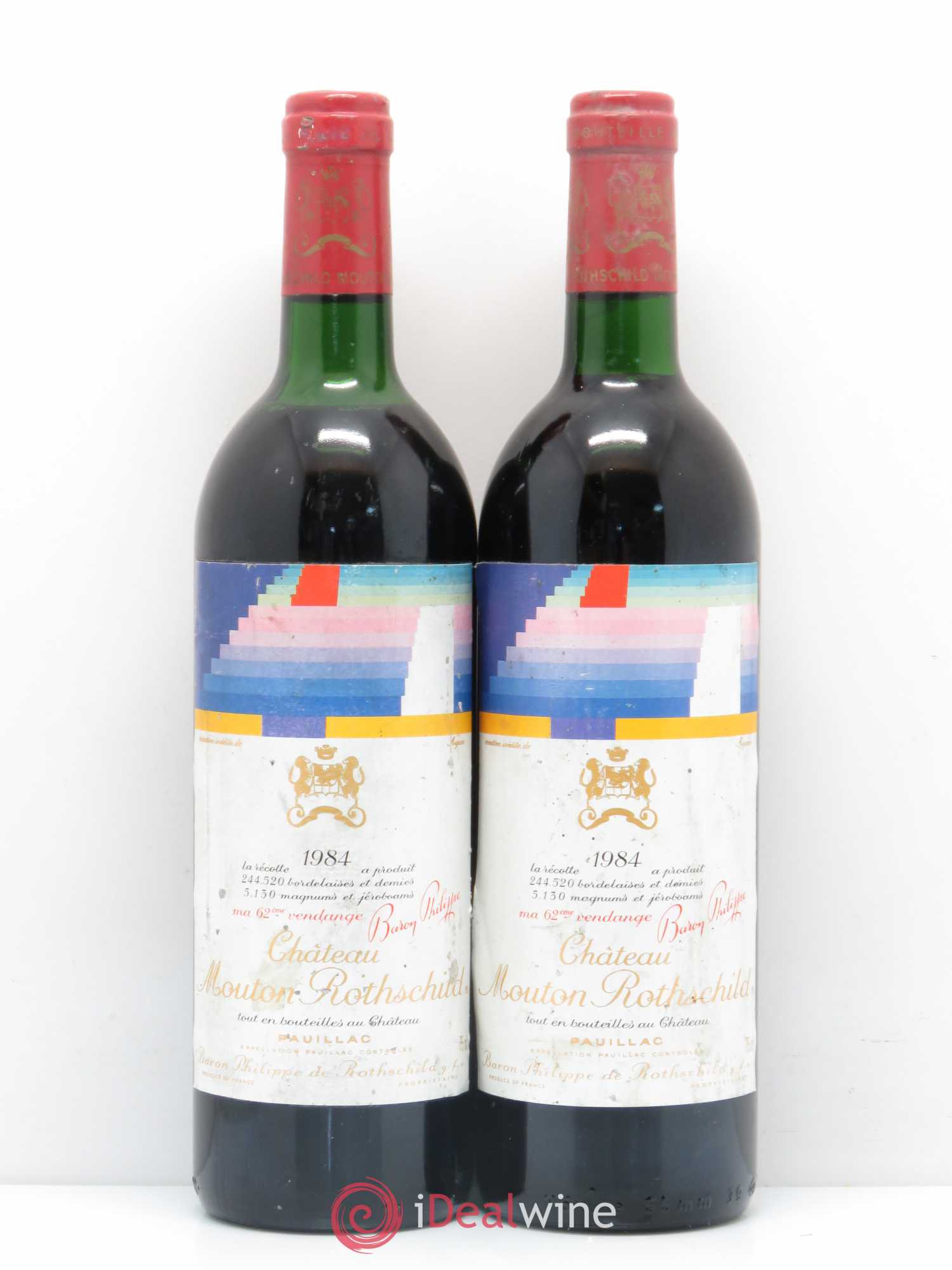 Château Mouton Rothschild 1er Grand Cru Classé 1984 - Lot de 2 bouteilles - 0
