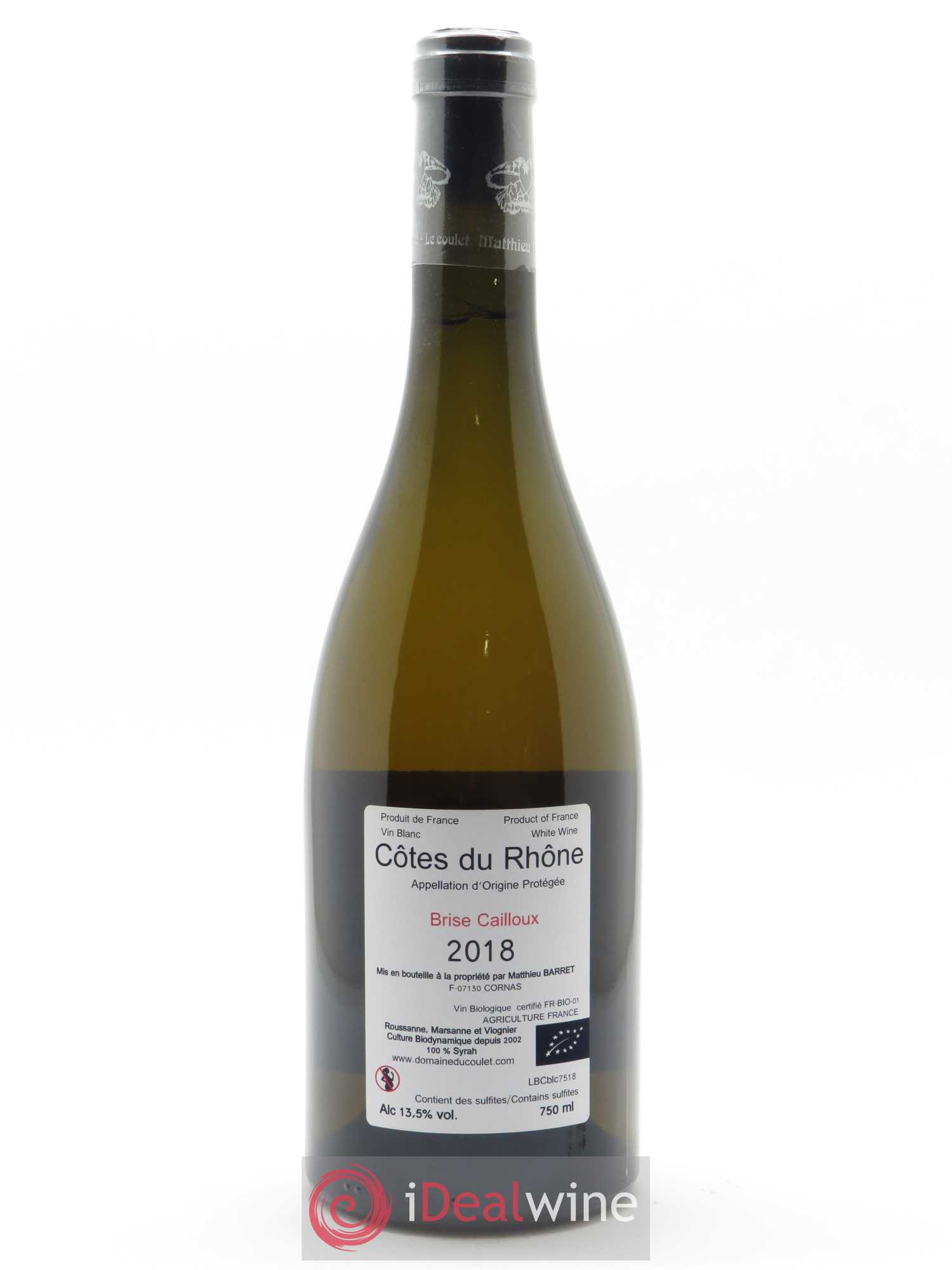 Côtes-du-Rhône Brise Cailloux Coulet (Domaine du) - Matthieu Barret 2018 - Lot de 1 bouteille - 1