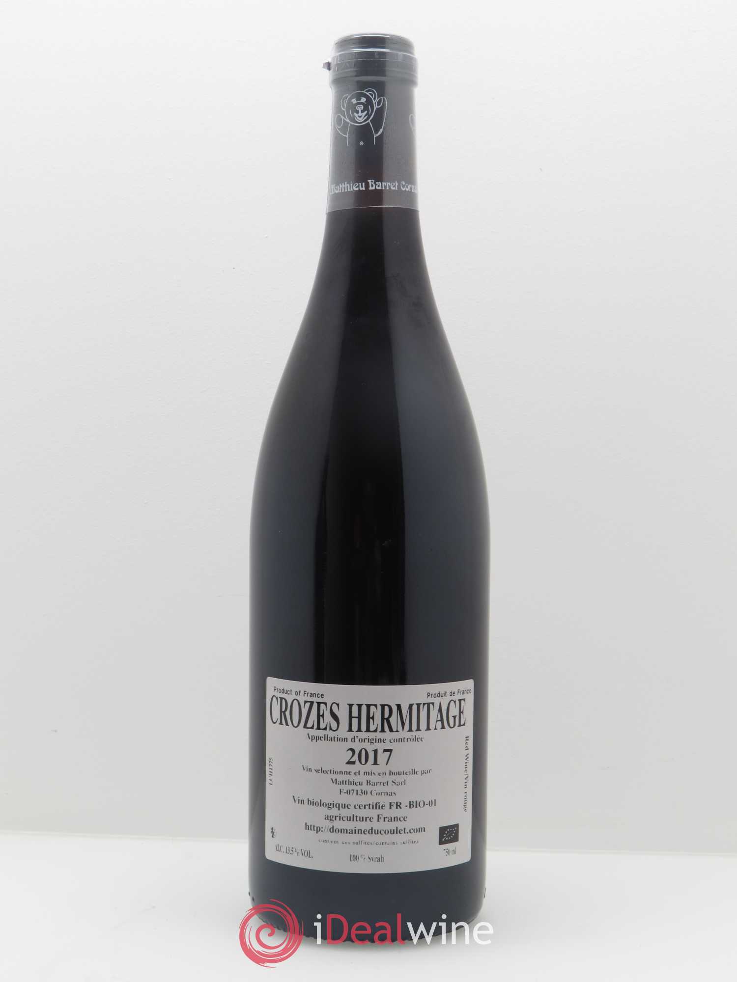 Crozes-Hermitage Et la Bannière Coulet (Domaine du) - Matthieu Barret 2017 - Lot de 1 bouteille - 1