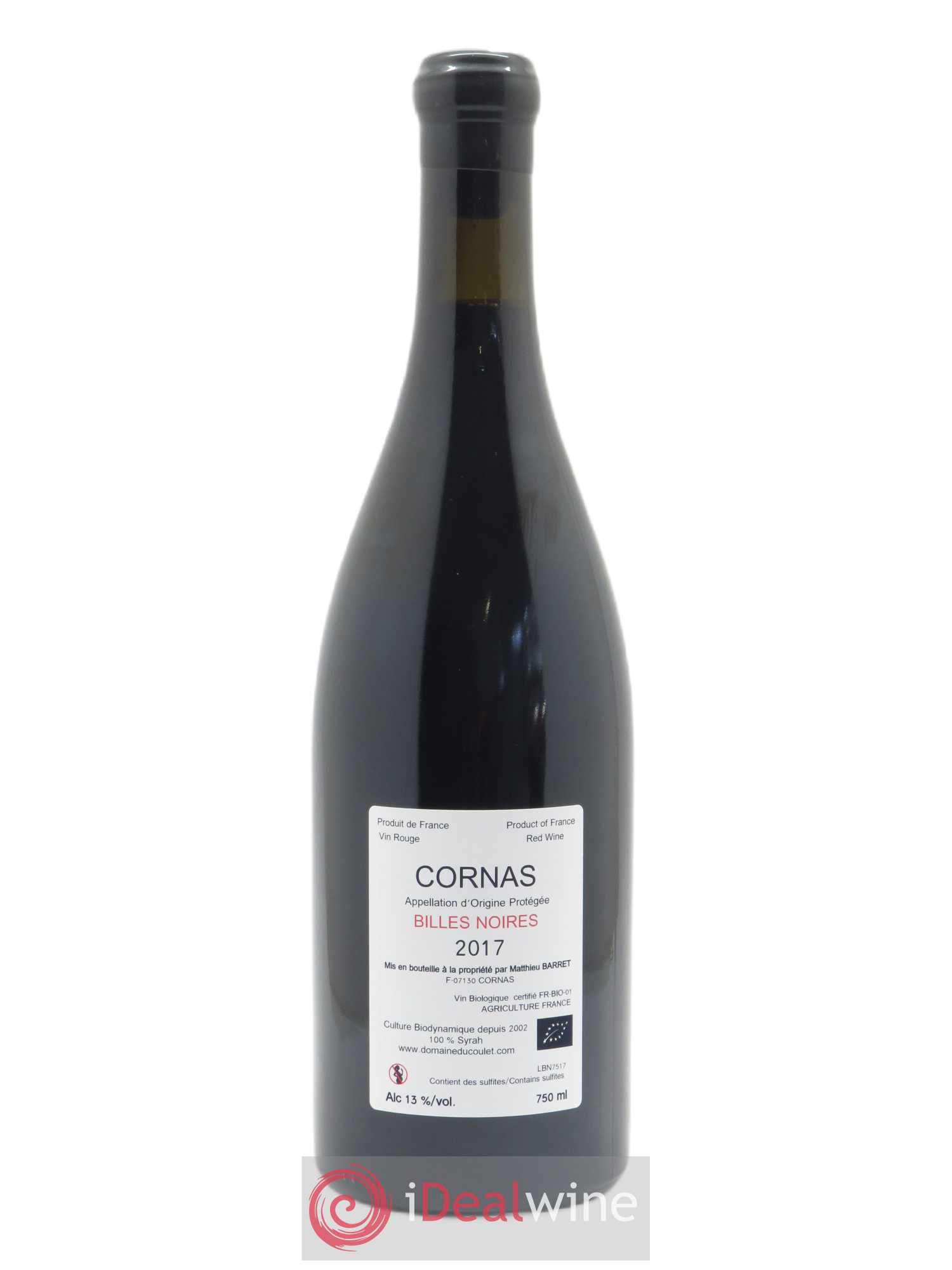 Cornas Billes Noires Coulet (Domaine du) - Matthieu Barret 2017 - Lot of 1 bottle - 1